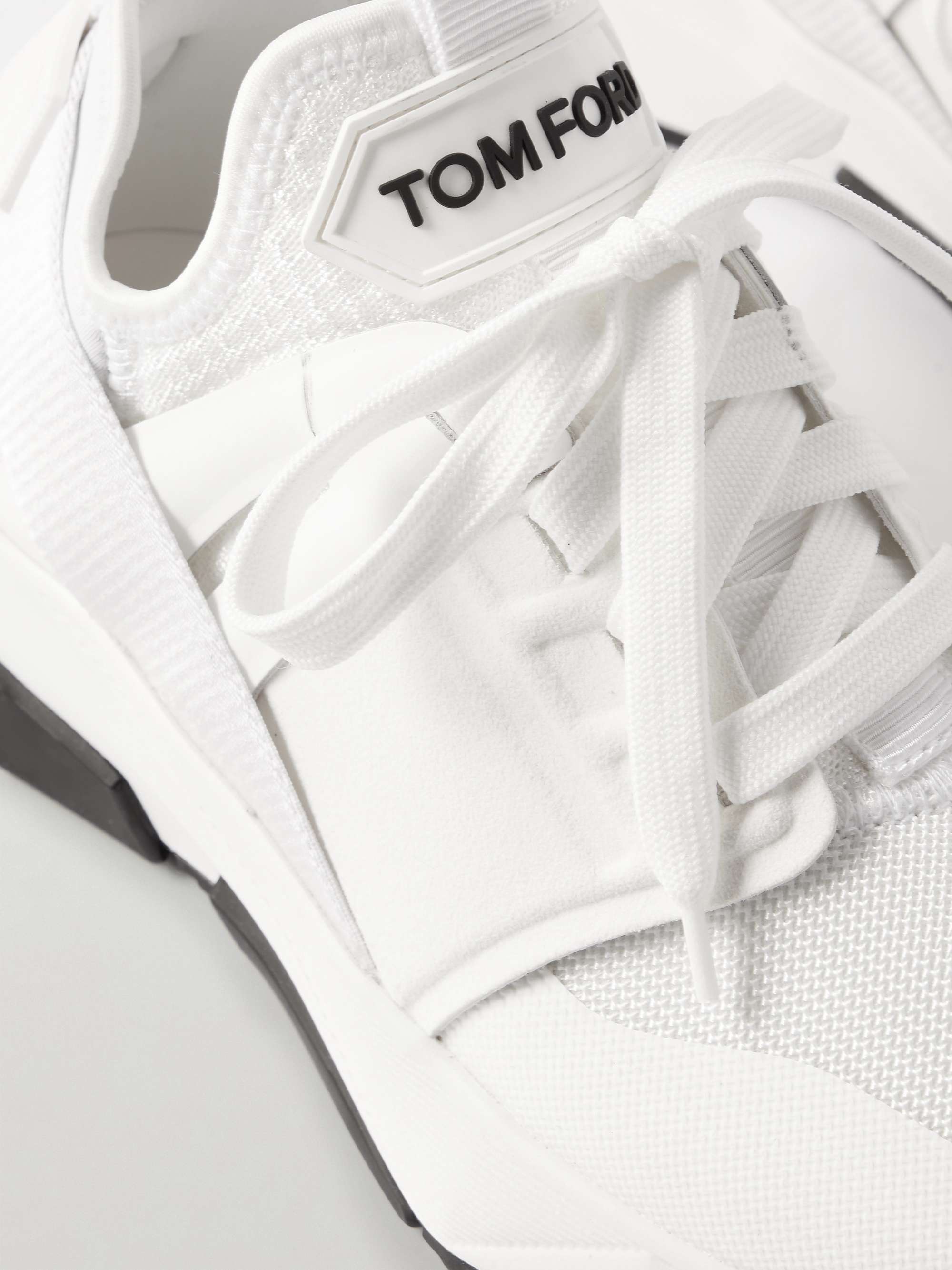 TOM FORD Sneakers in mesh e scuba con finiture in camoscio Jago