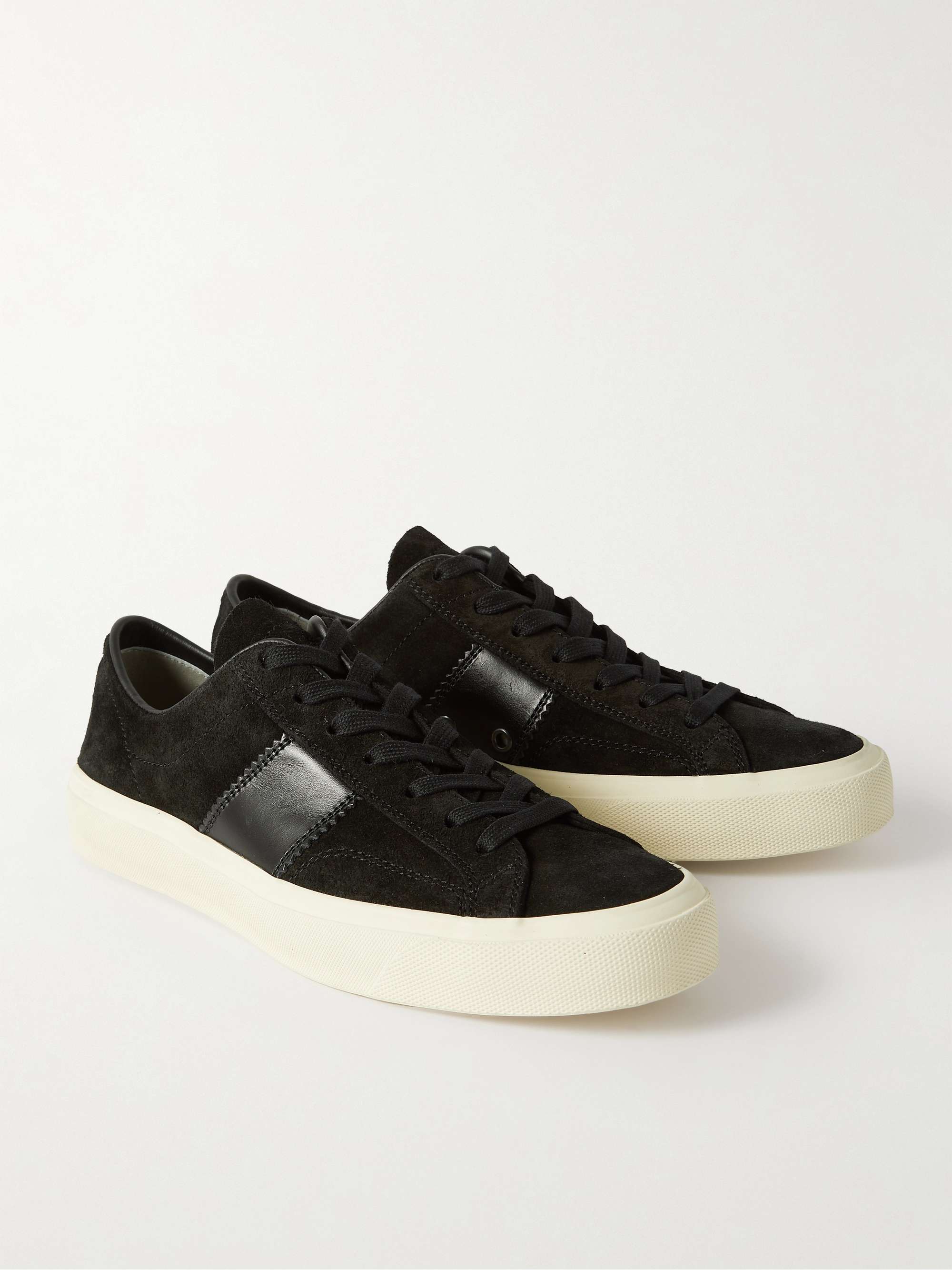 TOM FORD Cambridge Leather-Trimmed Suede Sneakers for Men | MR PORTER