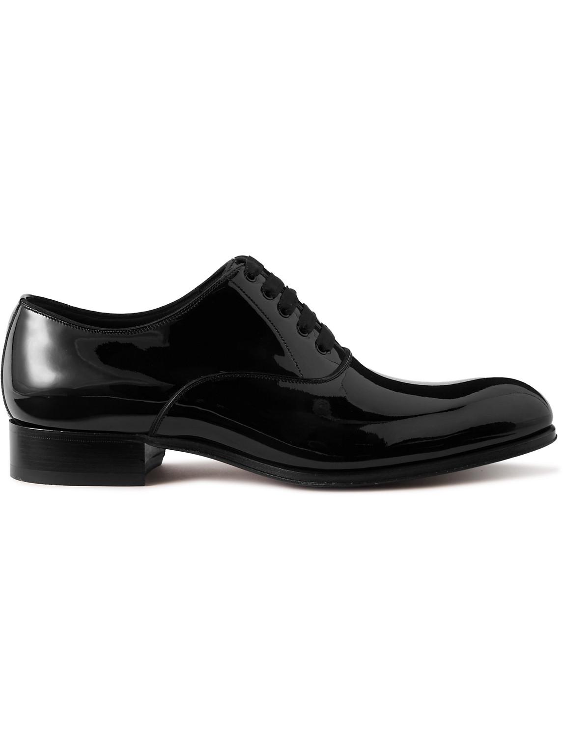 Tom Ford Elkan Patent Leather Oxford Lace-up Shoes In Black
