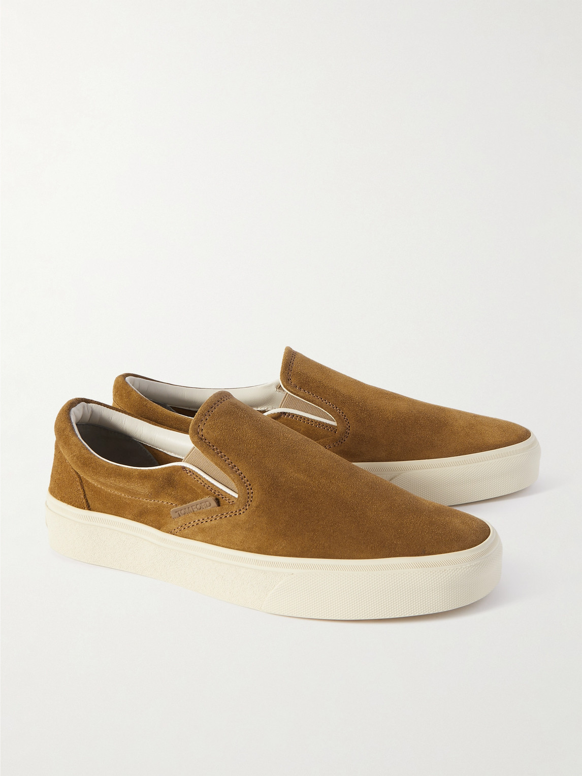 Shop Tom Ford Jude Suede Slip-on Sneakers In Neutrals