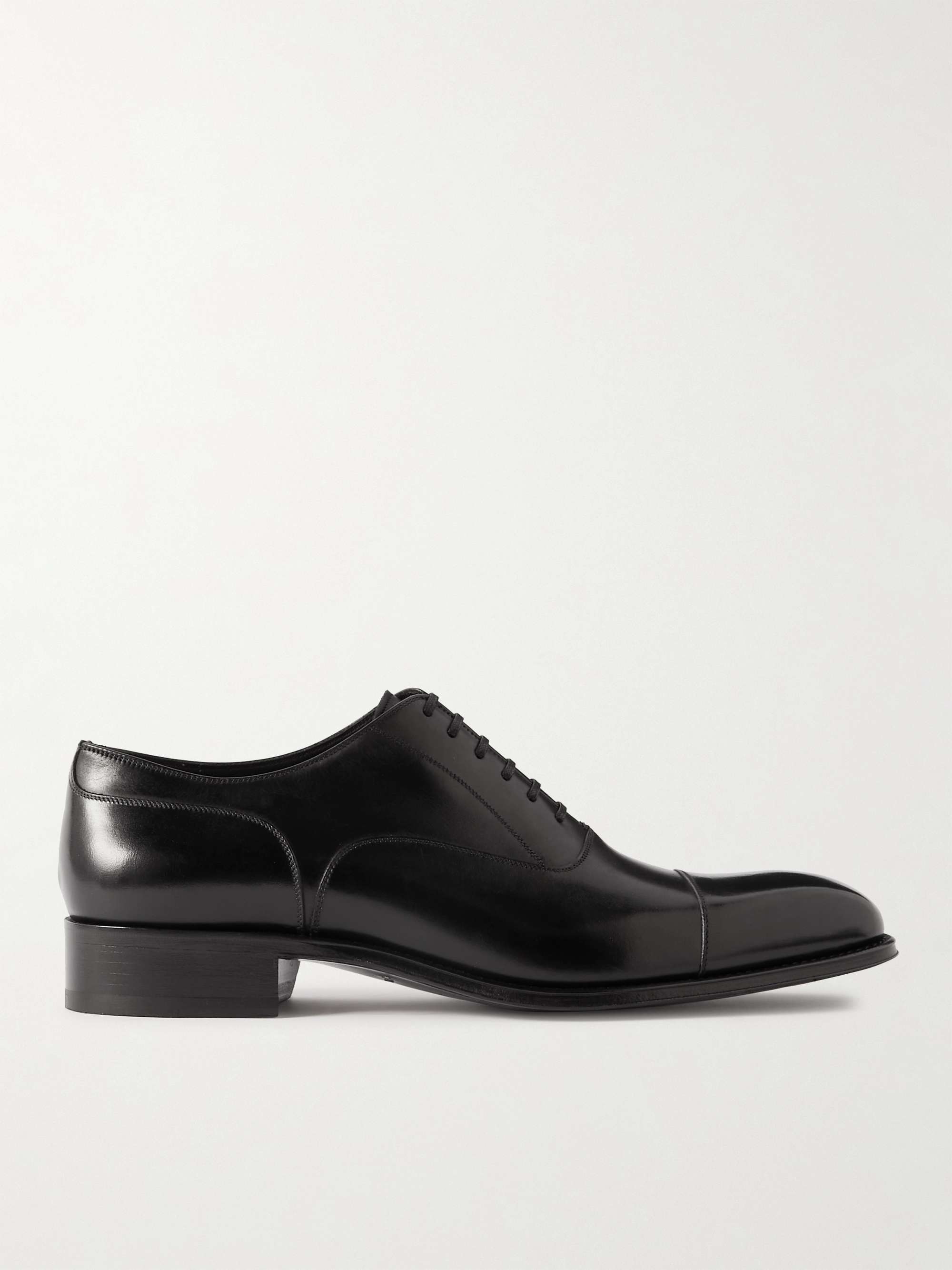 TOM FORD Caydon Burnished-Leather Oxford Shoes for Men | MR PORTER