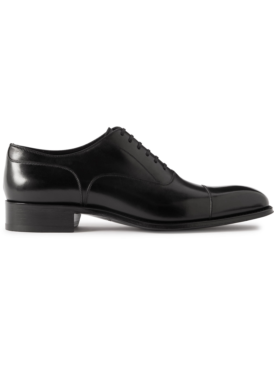 TOM FORD CAYDON BURNISHED-LEATHER OXFORD SHOES