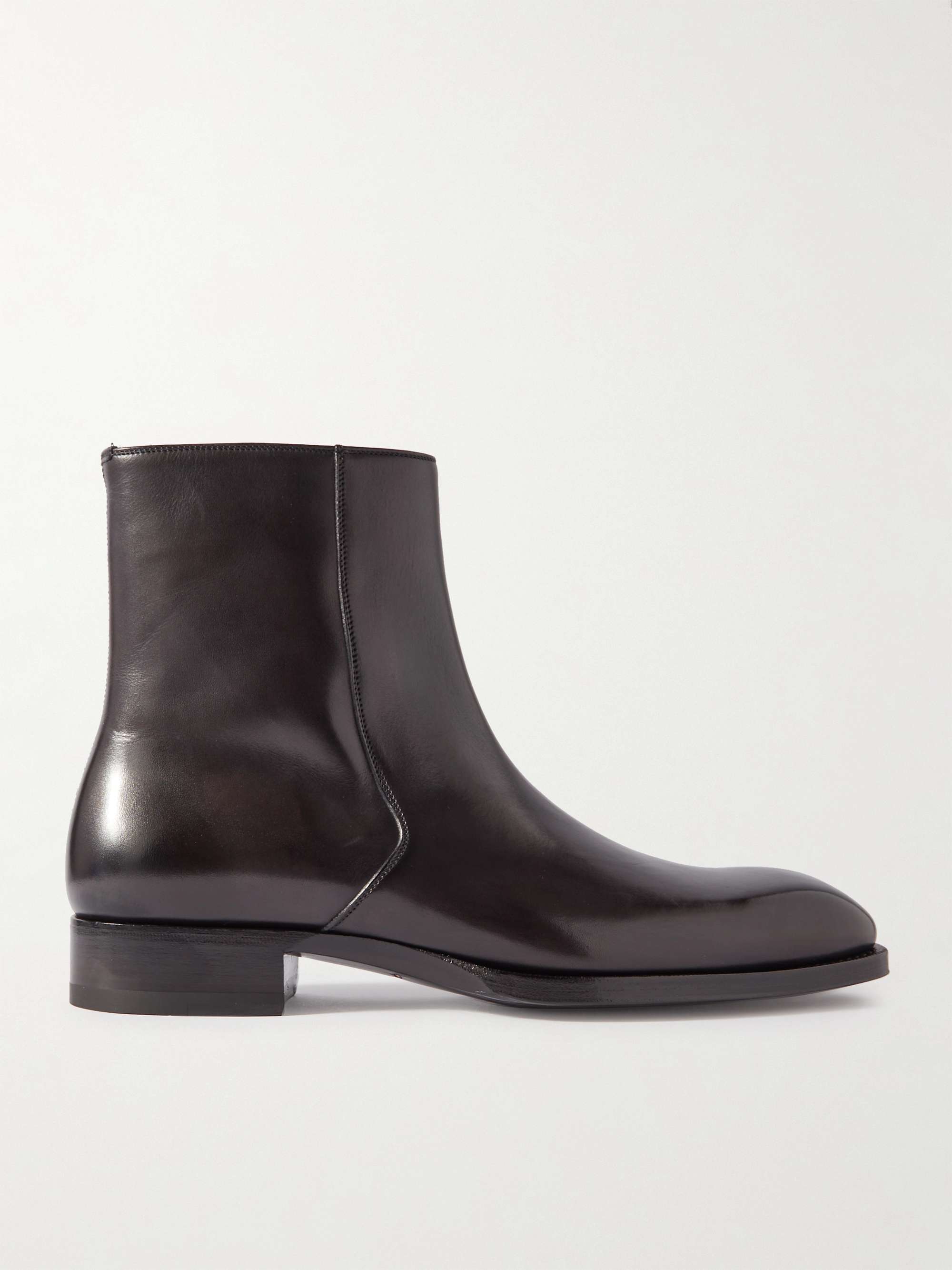 TOM FORD Elkan Burnished-Leather Chelsea Boots for Men | MR PORTER