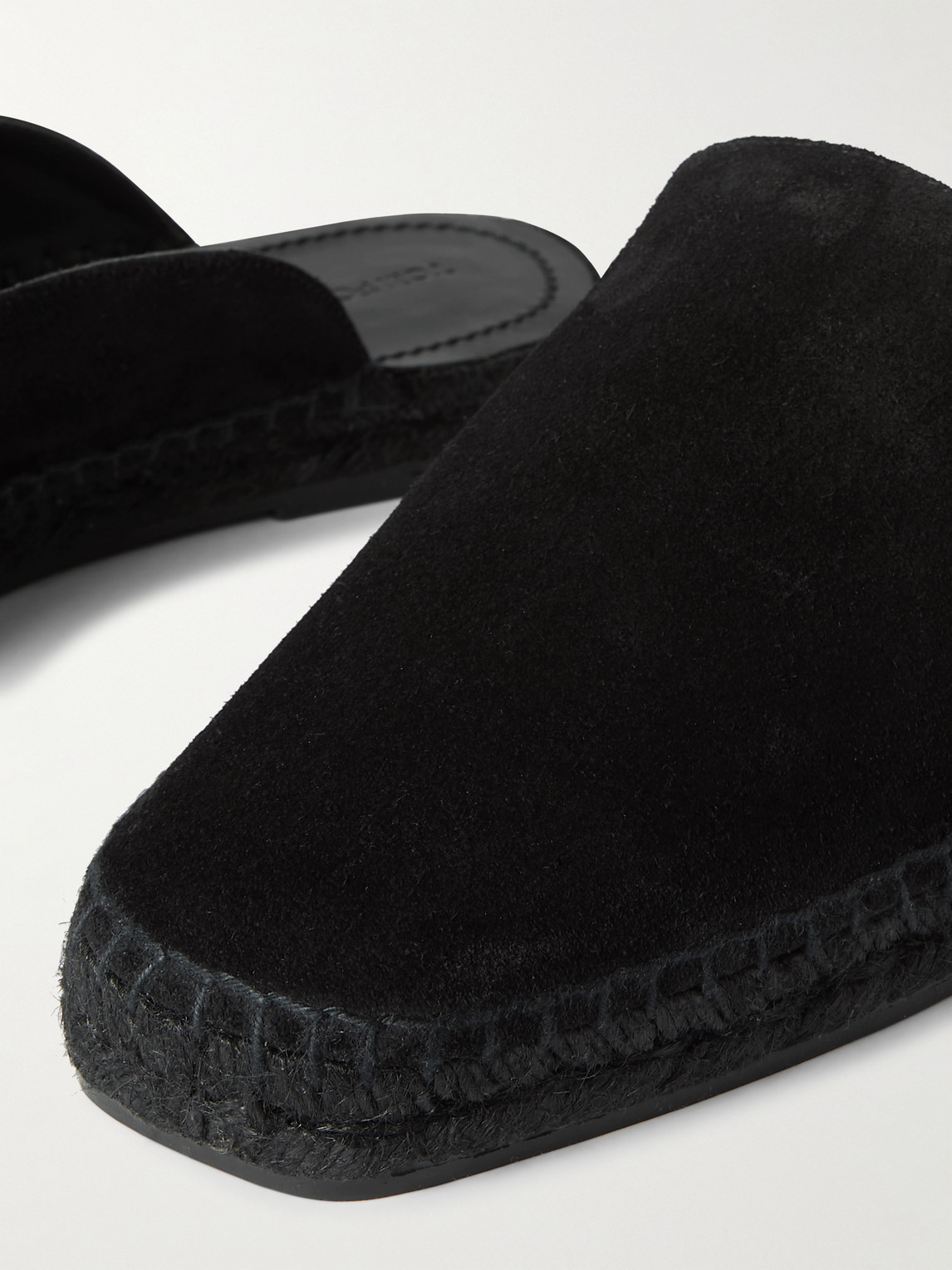 Shop Tom Ford Barnes Suede Backless Espadrilles In Black