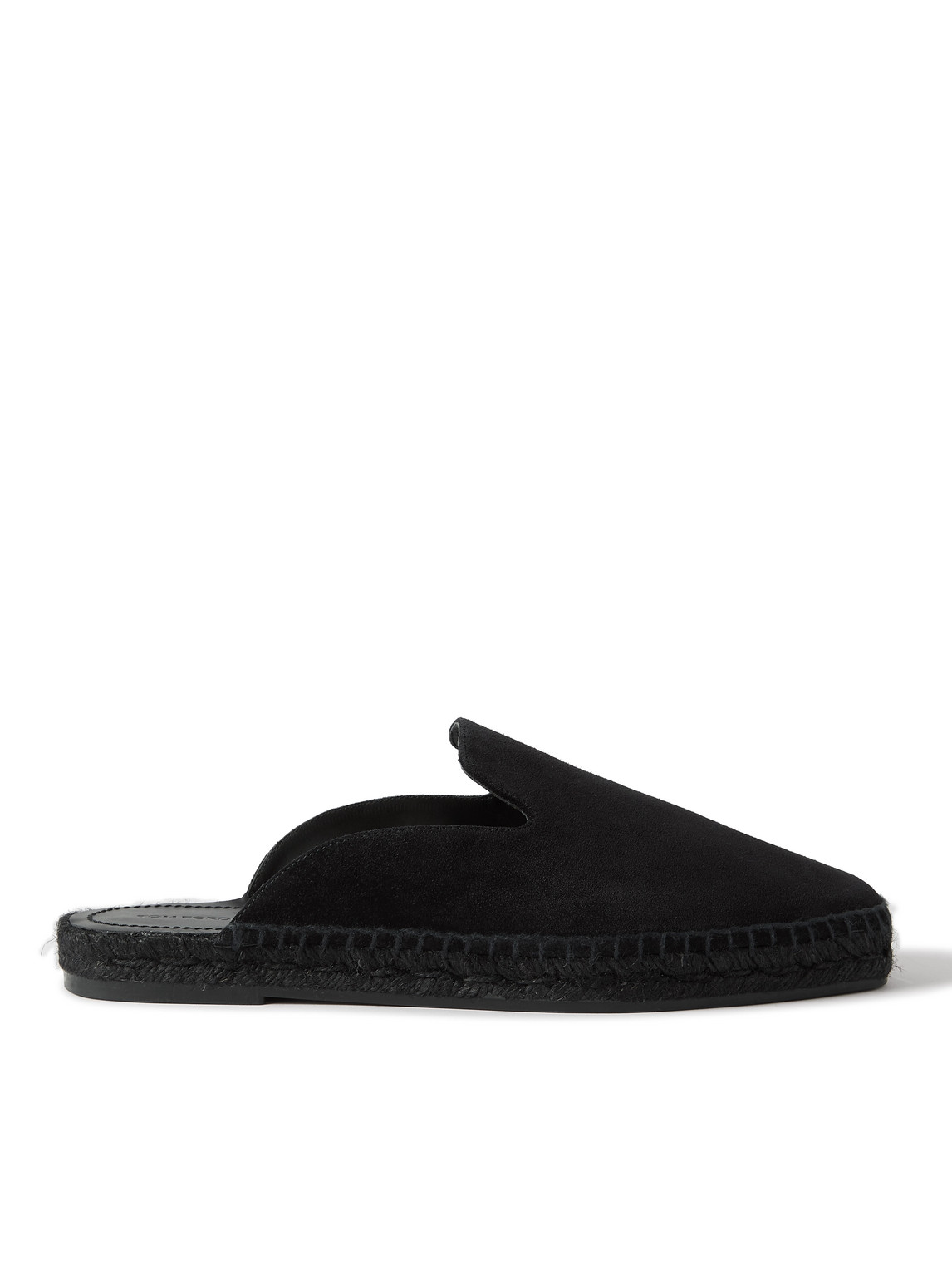 Tom Ford Barnes Suede Backless Espadrilles In Black