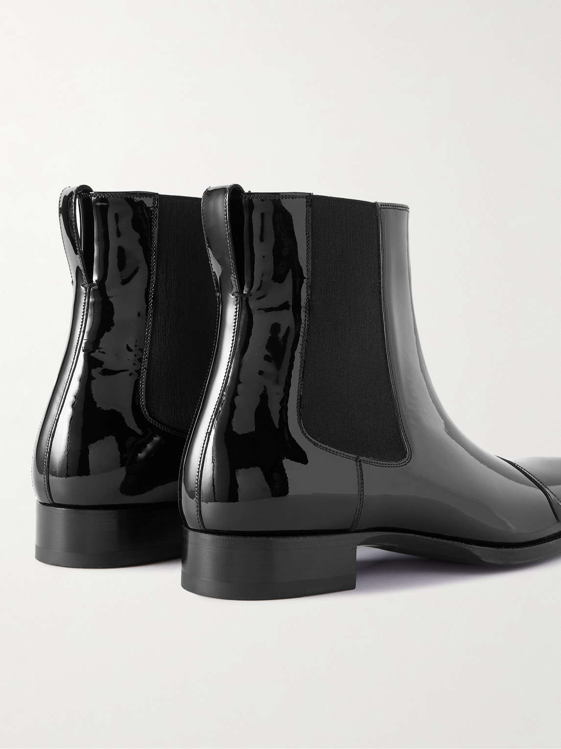 Shop Tom Ford Patent-leather Chelsea Boots In Black