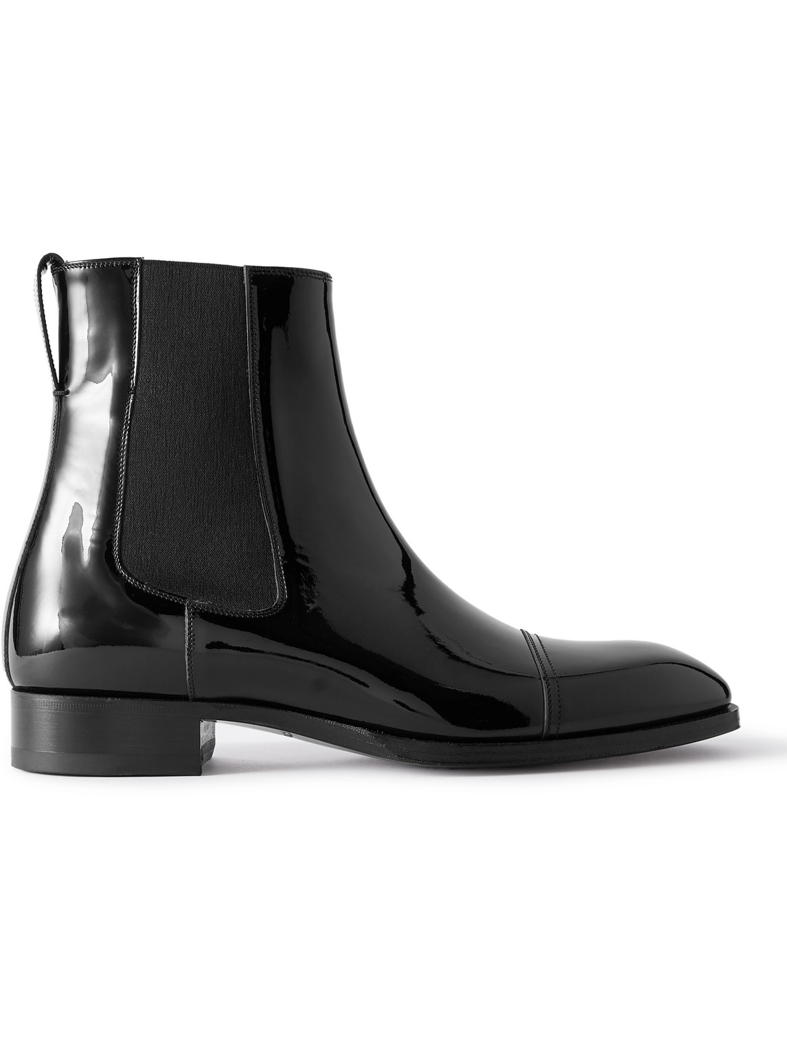 Tom Ford Patent-leather Chelsea Boots In Black