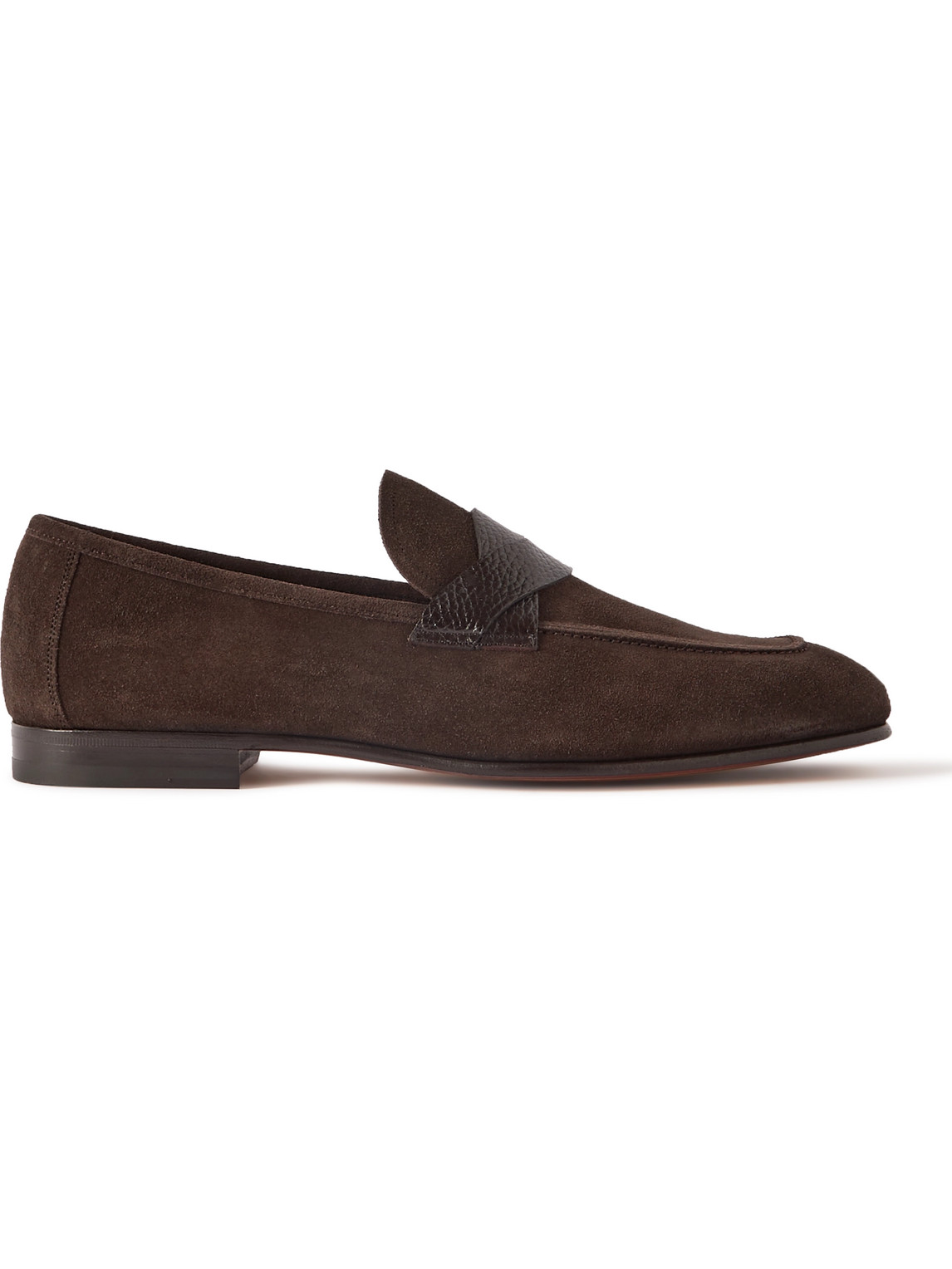 Tom Ford Sean Textured Leather-trimmed Suede Loafers In Brown