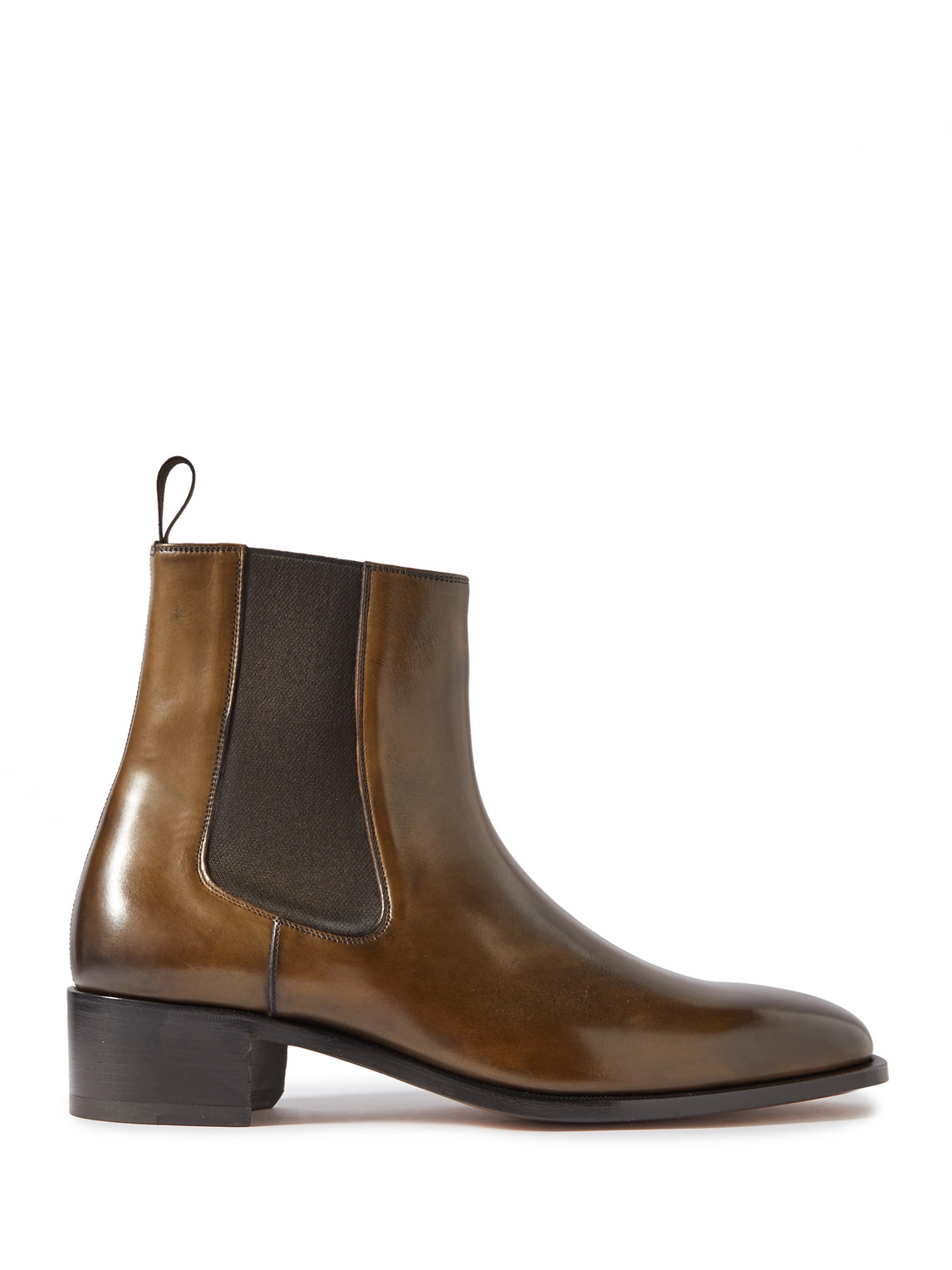 Tom Ford Alec Burnished-leather Chelsea Boots In Brown