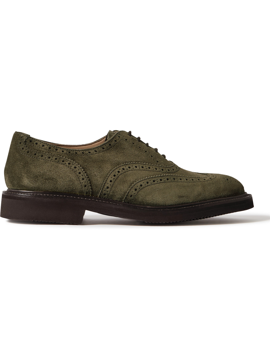 Tricker's Jeremey Suede Brogues In Green