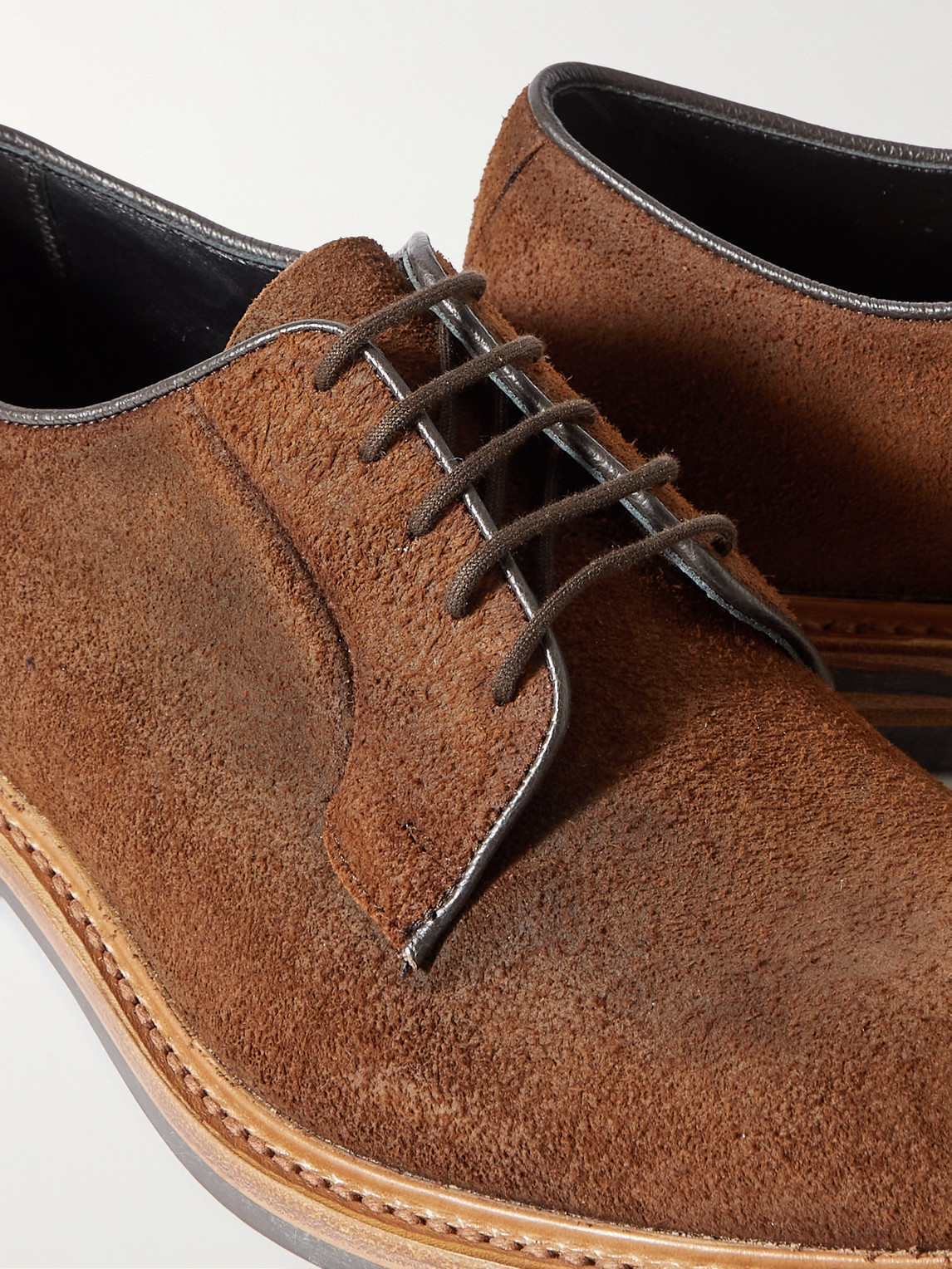 Shop Tricker's Robert Suede Derby Shoes In Brown