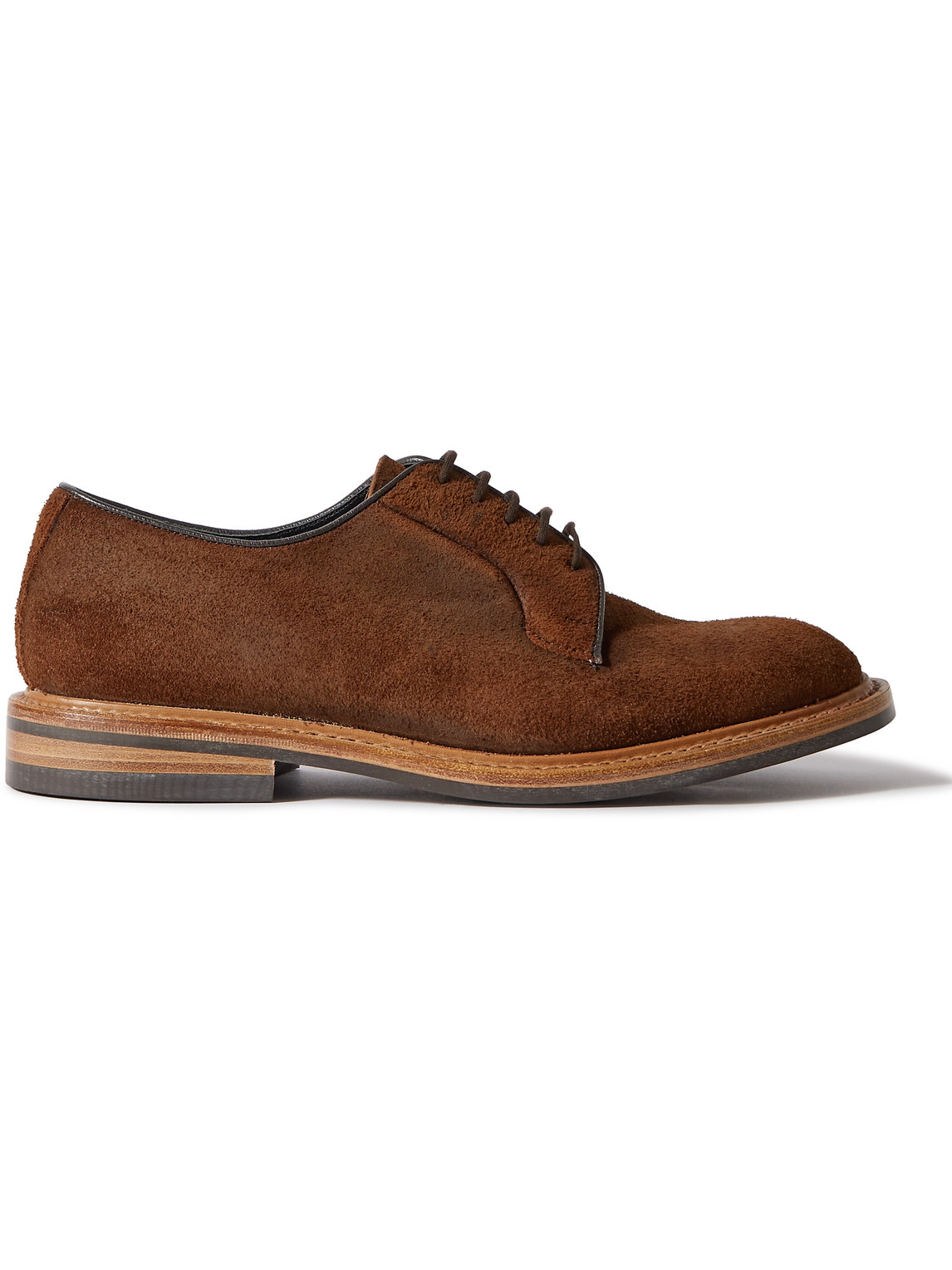 Tricker's Dressing Gownrt Suede Derby Shoes In Brown