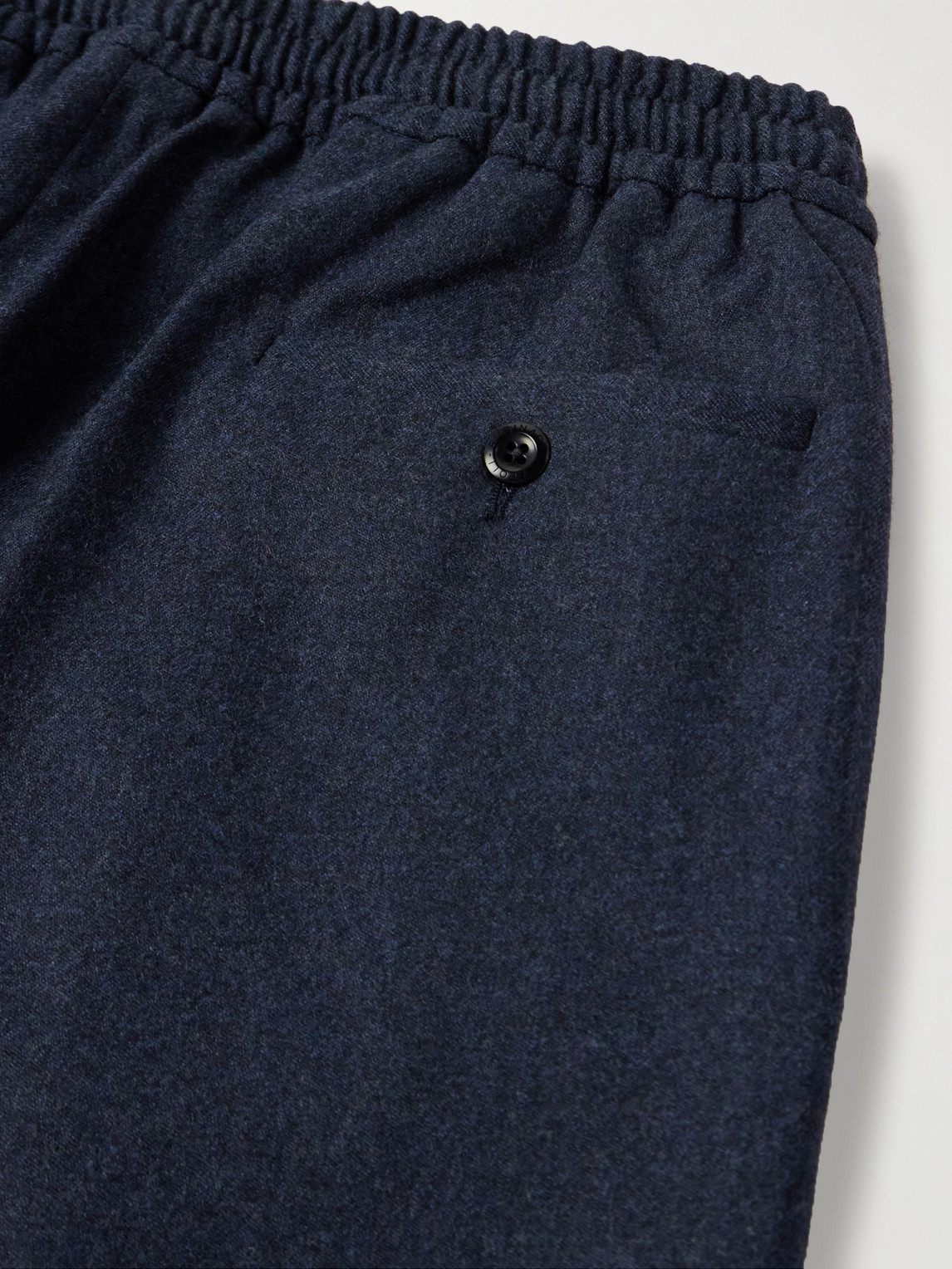 Shop Rubinacci Straight-leg Pleated Wool-flannel Trousers In Blue