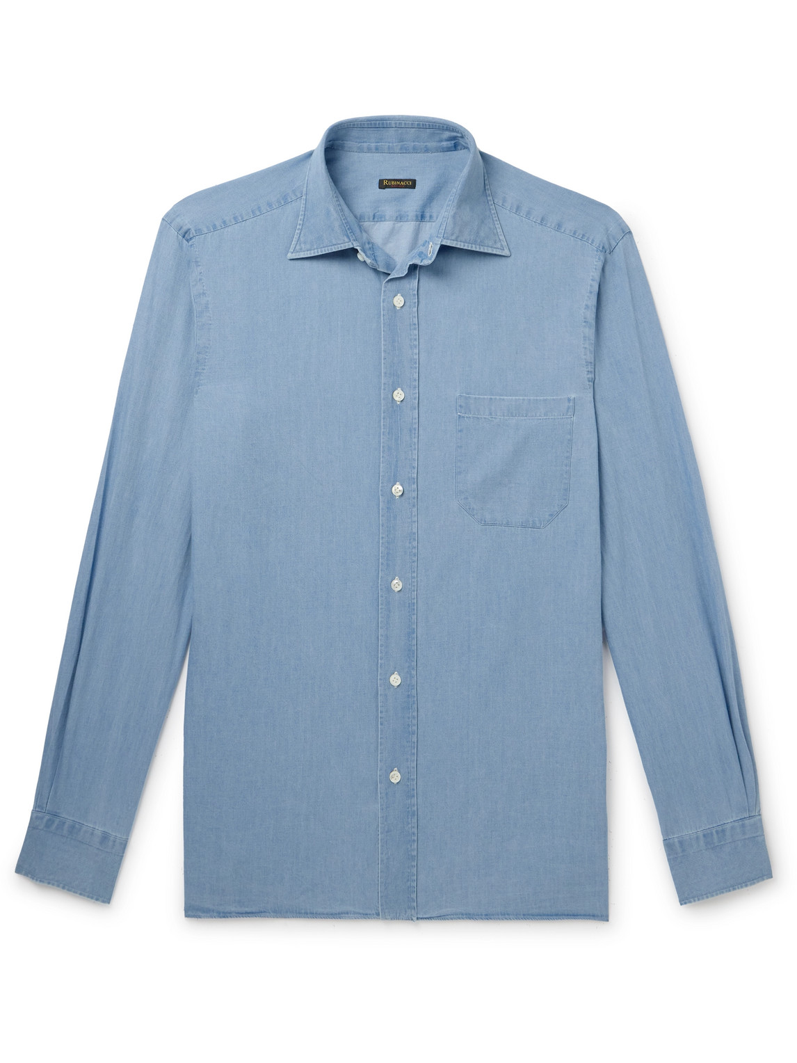Rubinacci Cotton-chambray Shirt In Blue