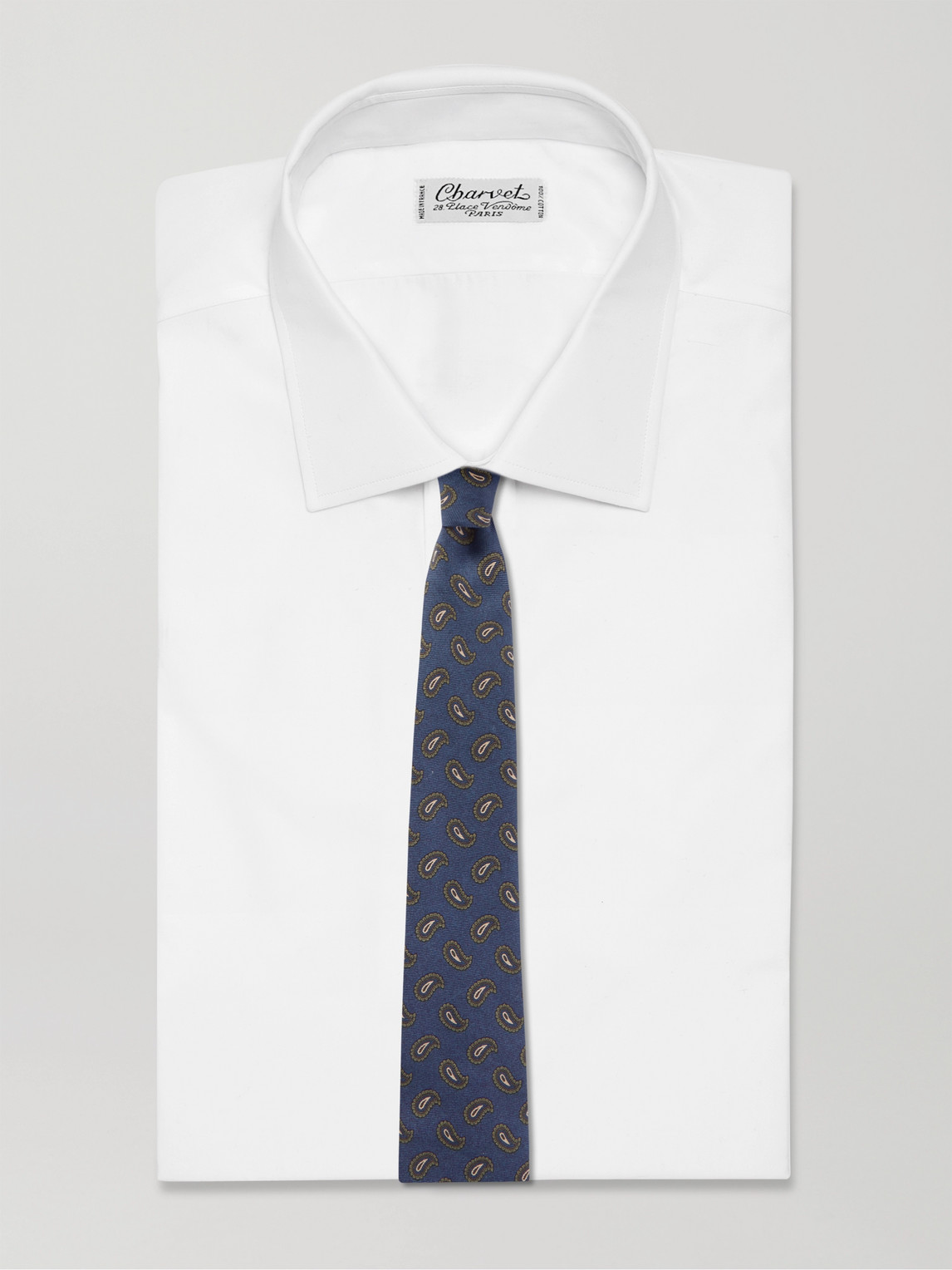 Shop Rubinacci 8cm Paisley-print Silk-twill Tie In Blue