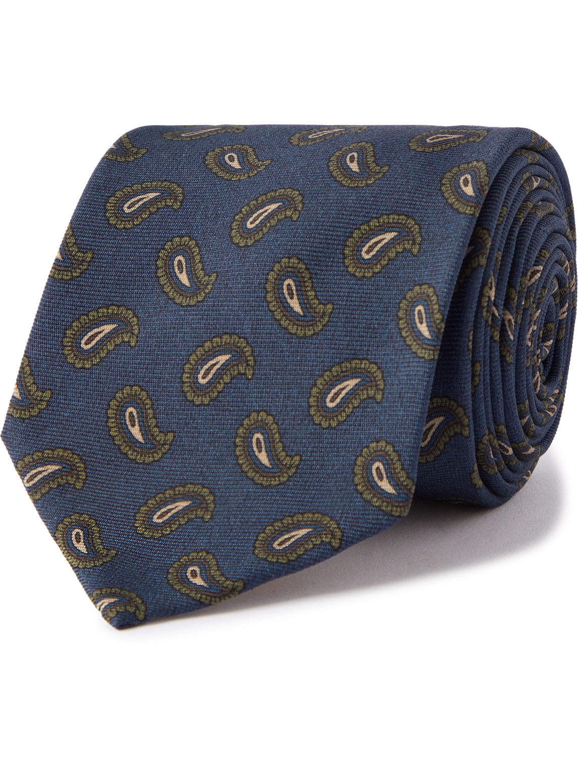 Rubinacci 8cm Paisley-print Silk-twill Tie In Blue
