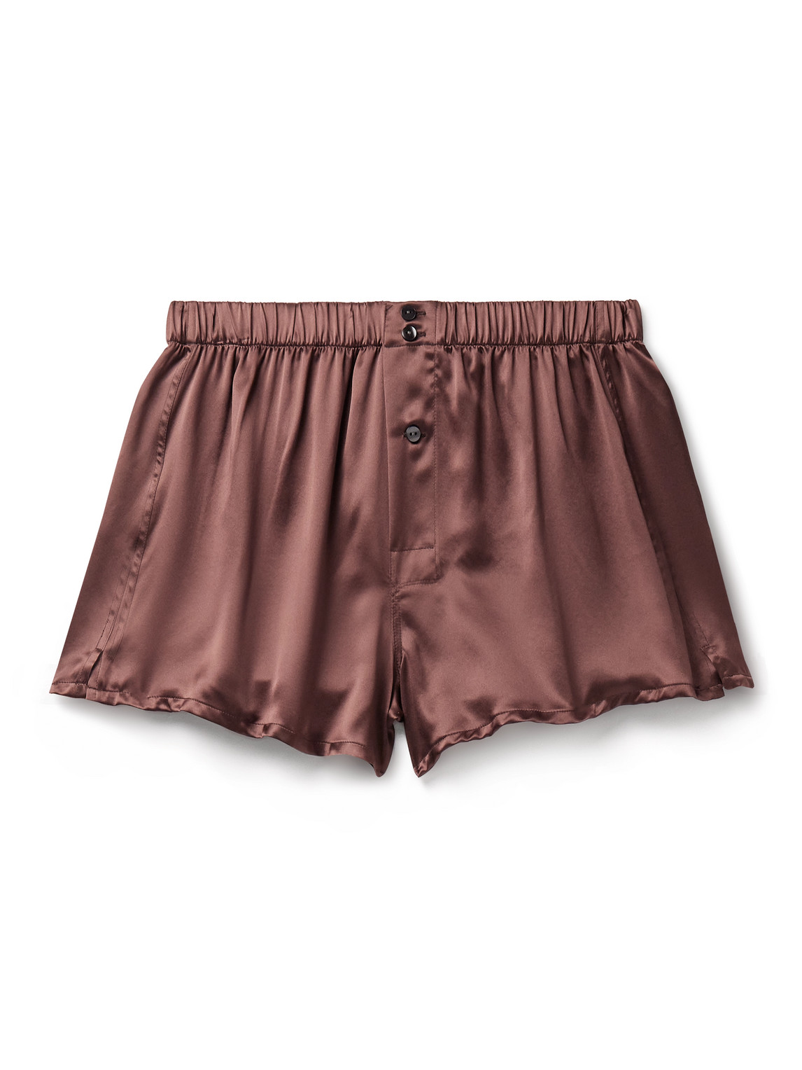 Rubinacci Silk-satin Boxer Shorts In Brown