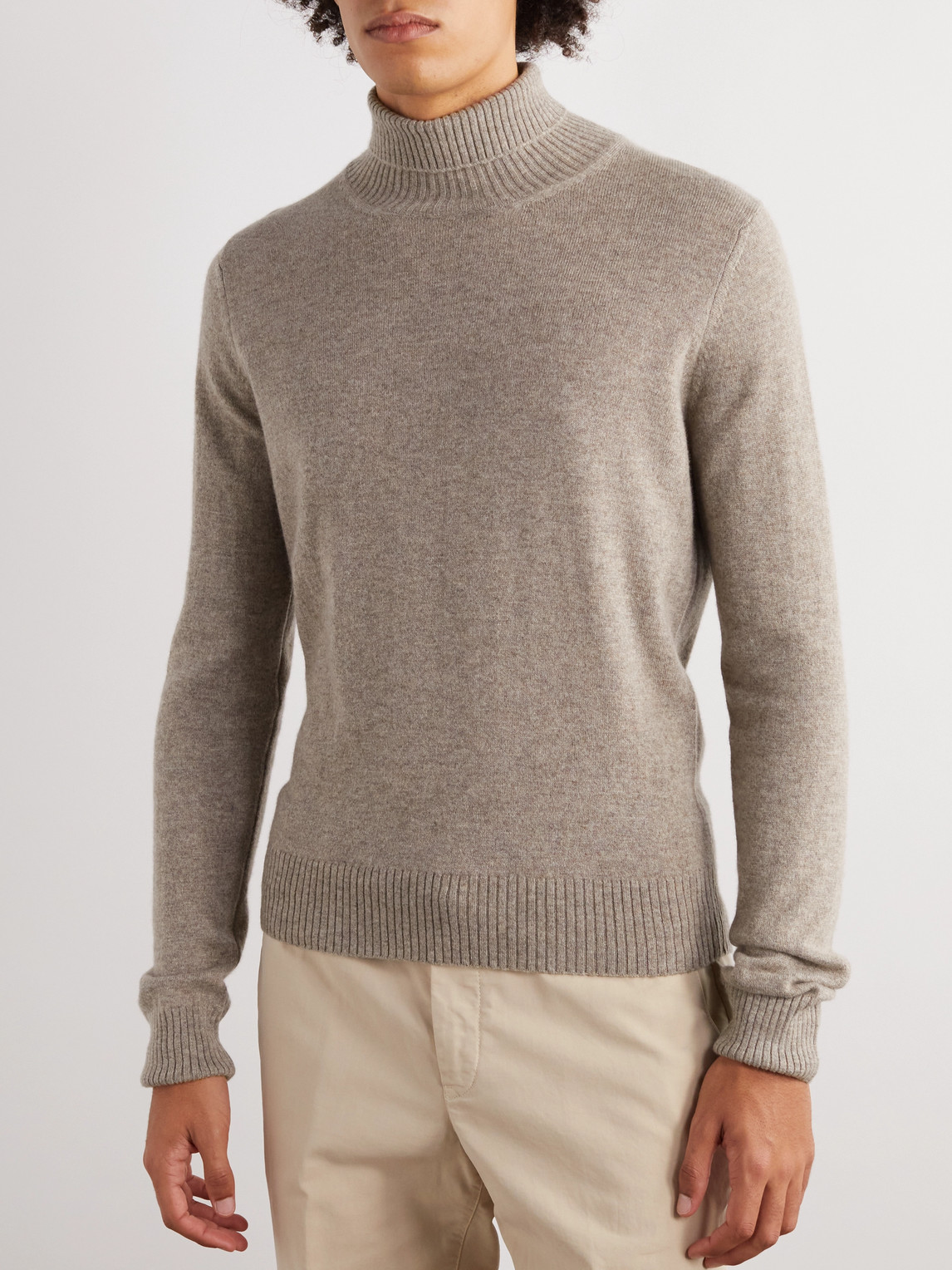 Shop Rubinacci Cashmere Rollneck Sweater In Neutrals