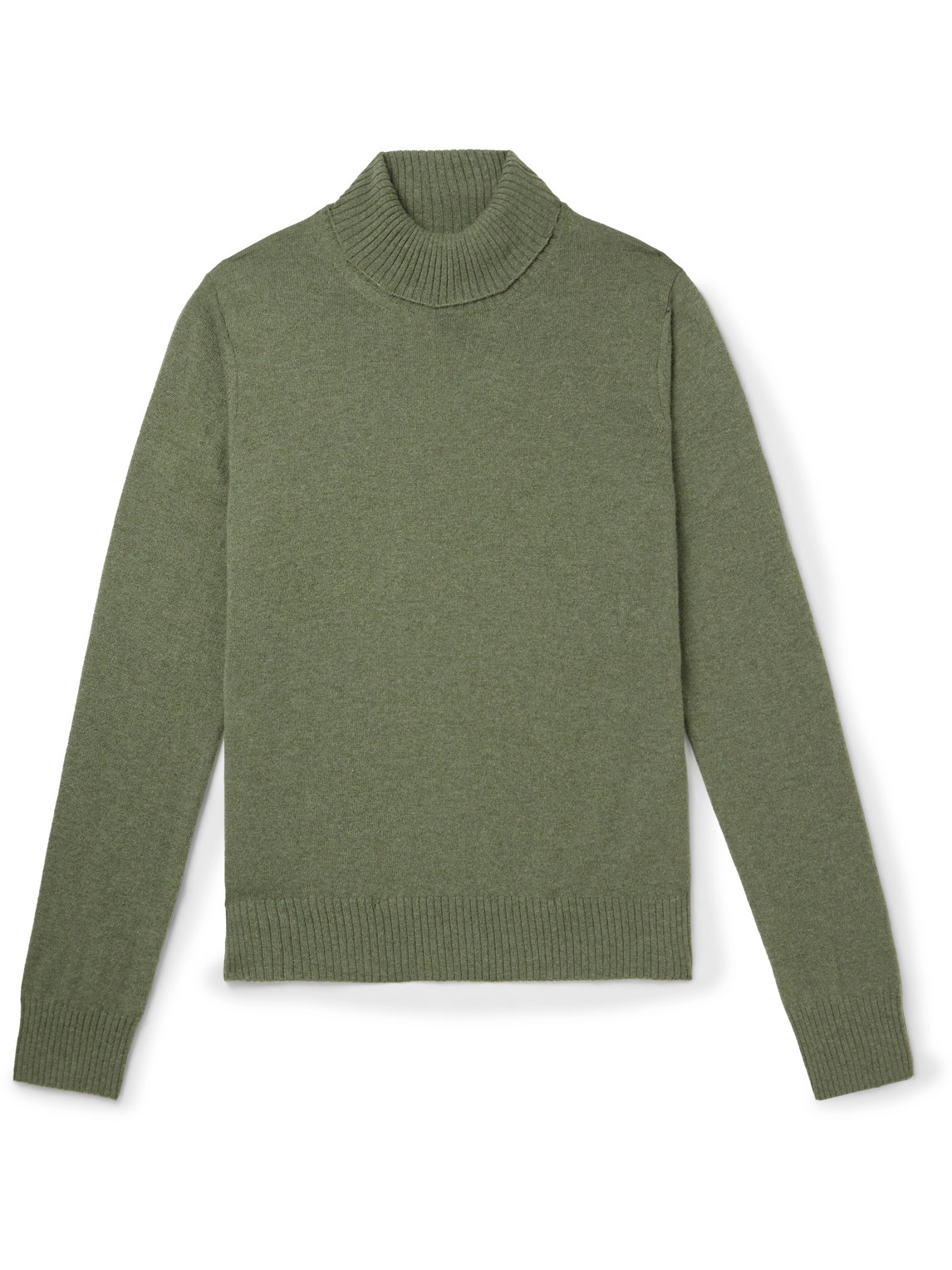 Rubinacci Cashmere Rollneck Sweater In Green