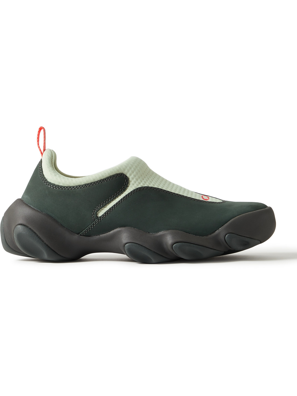 Oakley Factory Flesh Nubuck And Mesh Slip-on Trainers In Green