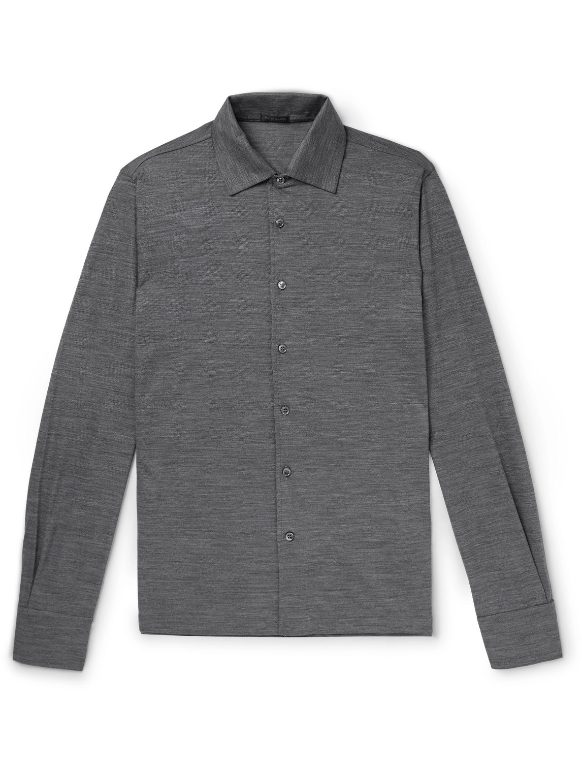 Rubinacci Wool-piqué Shirt In Grey