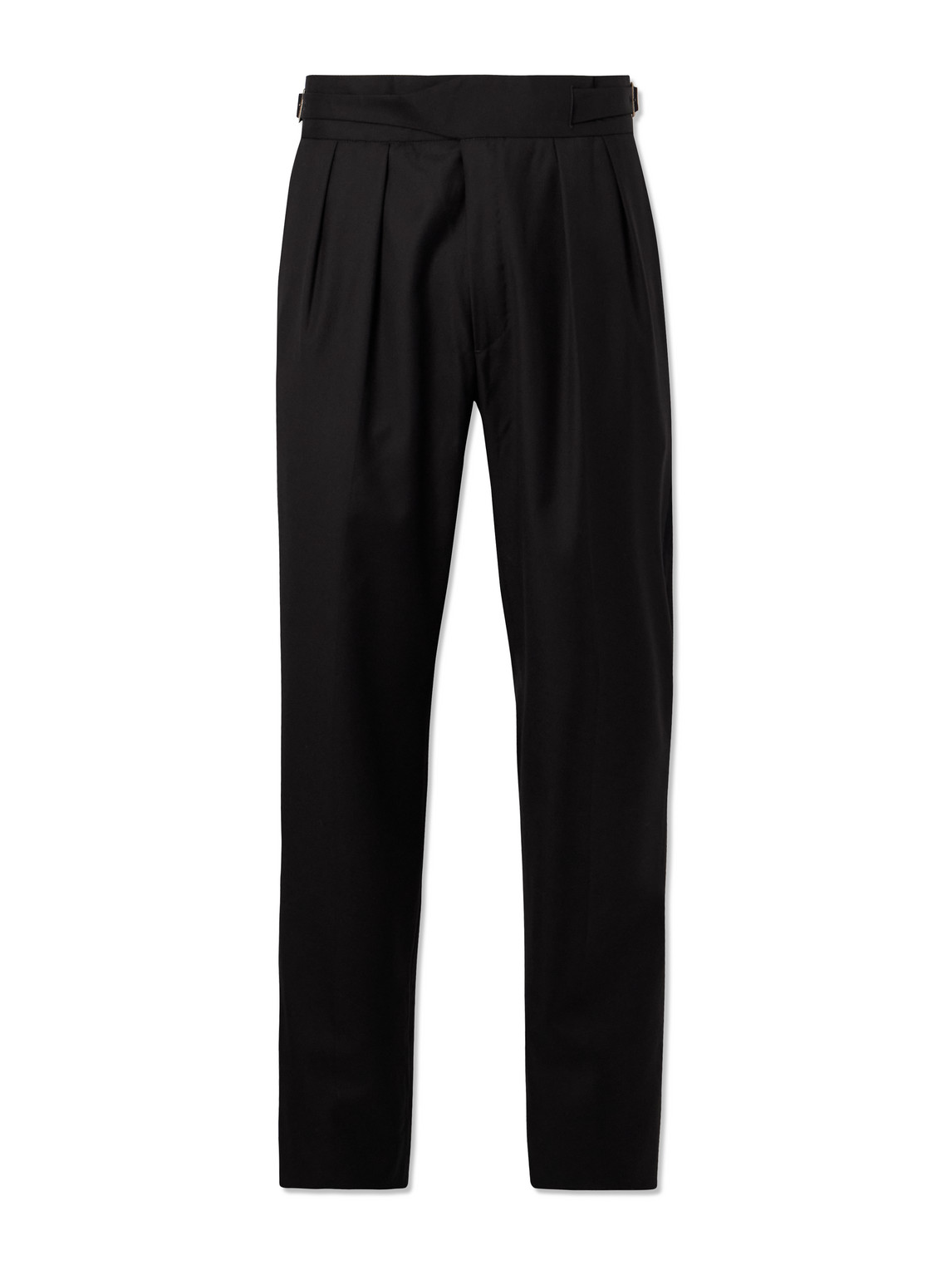 Rubinacci Straight-leg Satin-trimmed Wool-twill Tuxedo Trousers In Black