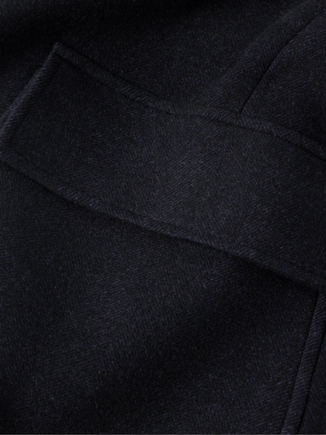 Shop Rubinacci Ulster Double-breasted Herringbone Wool Coat In Blue