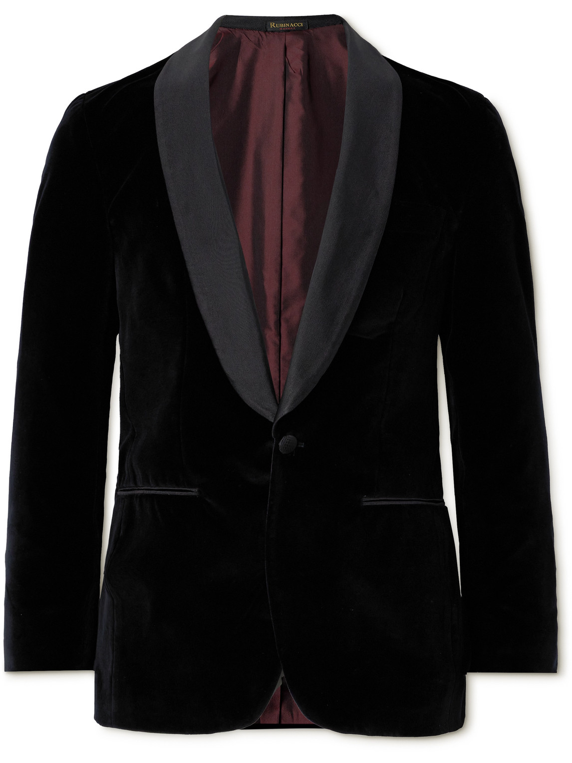 Slim-Fit Shawl-Collar Cotton-Velvet Tuxedo Jacket