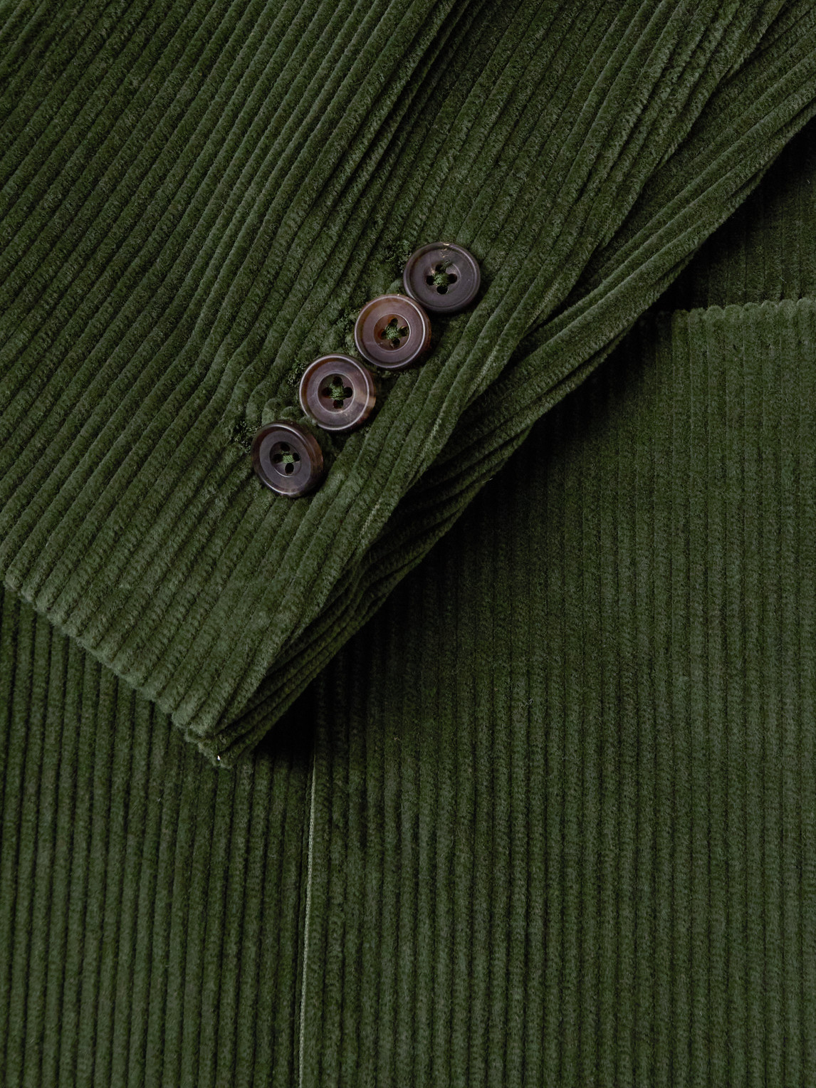 Shop Rubinacci Db6 Double-breasted Cotton-corduroy Suit Jacket In Green