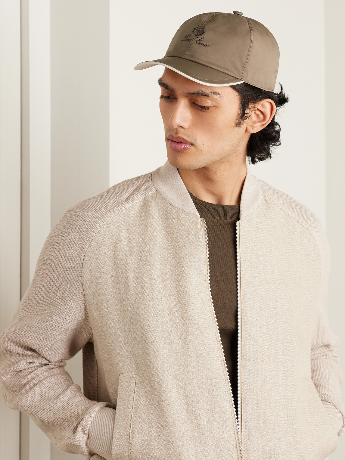 Shop Loro Piana Logo-embroidered Storm System® Shell Baseball Cap In Neutrals