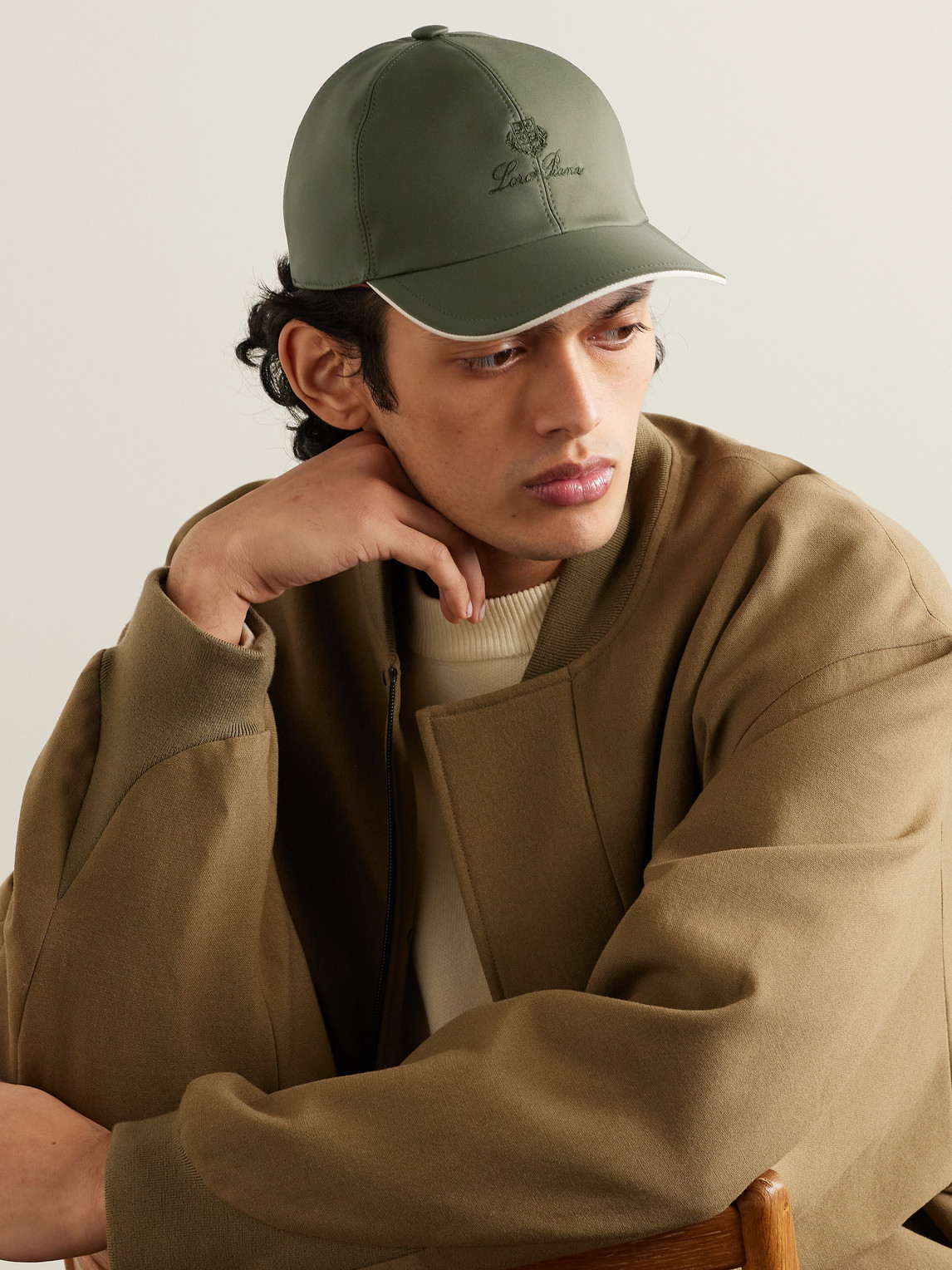 Shop Loro Piana Logo-embroidered Storm System® Shell Baseball Cap In Green