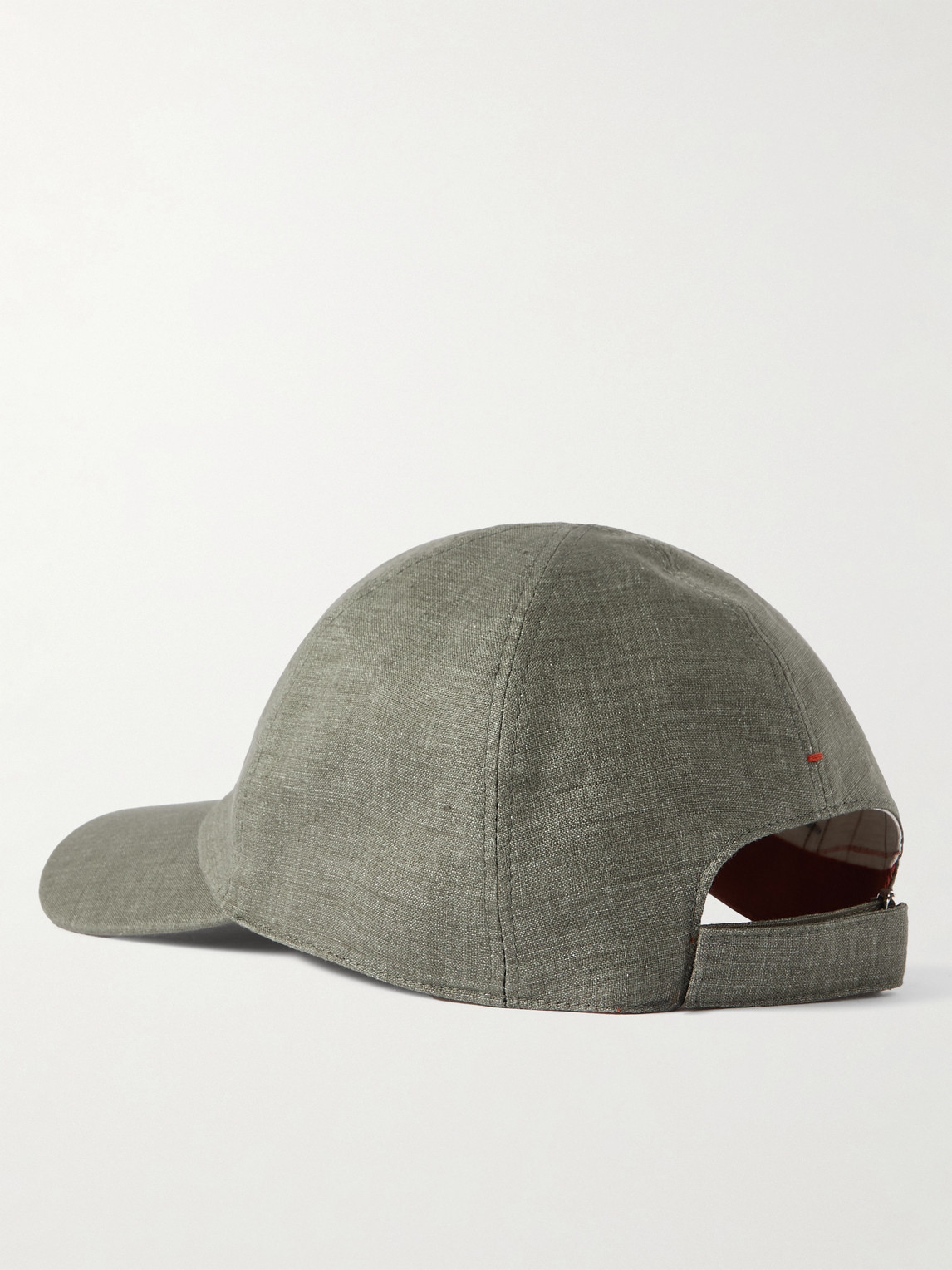 Shop Loro Piana Logo-embroidered Linen Baseball Cap In Green