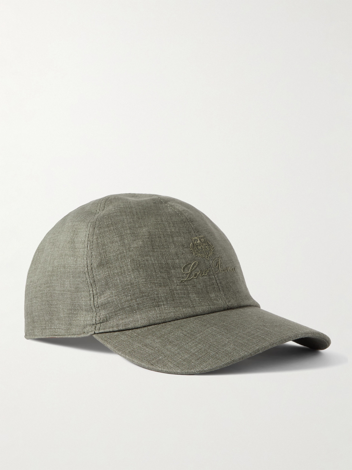 Loro Piana Logo-embroidered Linen Baseball Cap In Green