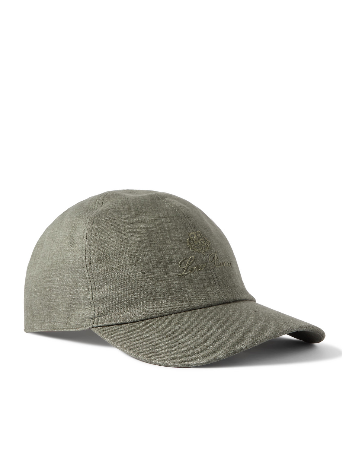 Loro Piana Logo-embroidered Linen Baseball Cap In Green