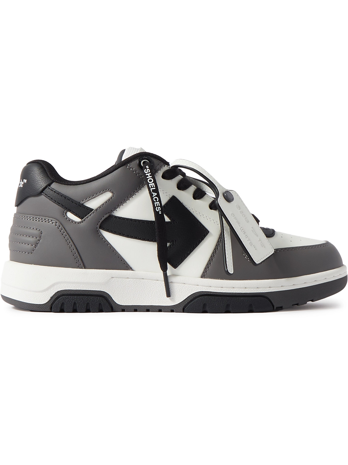 Shop Off-white Out Of Office Leather Sneakers In Gray