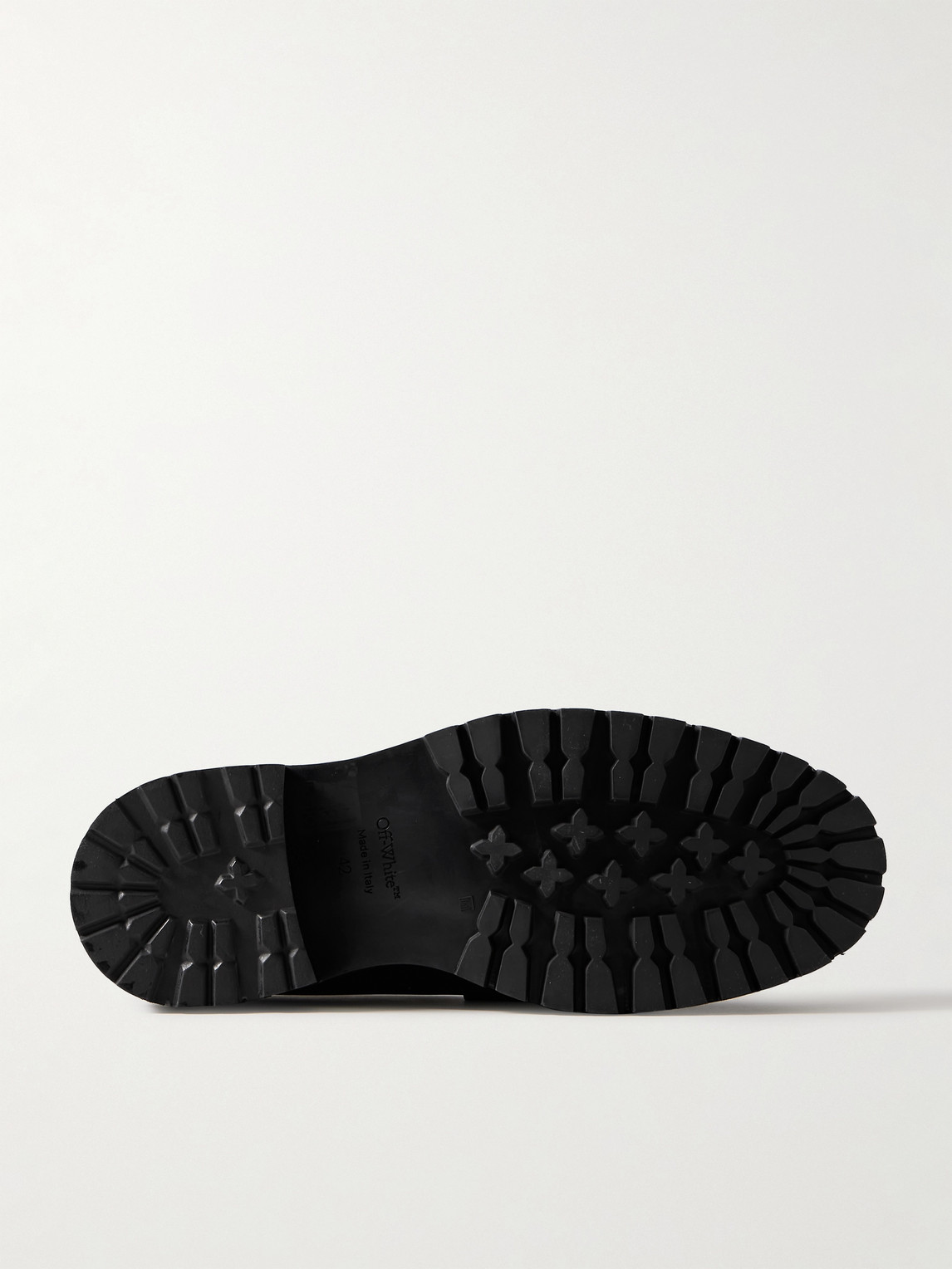Shop Off-white Military Logo-debossed Leather Penny Loafers In Black