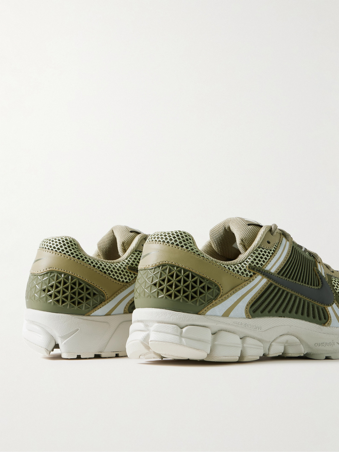 Shop Nike Zoom Vomero 5 Leather And Rubber-trimmed Mesh Sneakers In Green