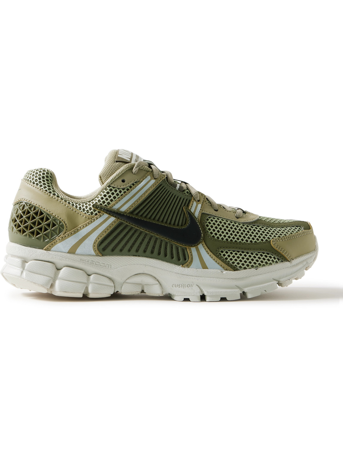 Shop Nike Zoom Vomero 5 Leather And Rubber-trimmed Mesh Sneakers In Green