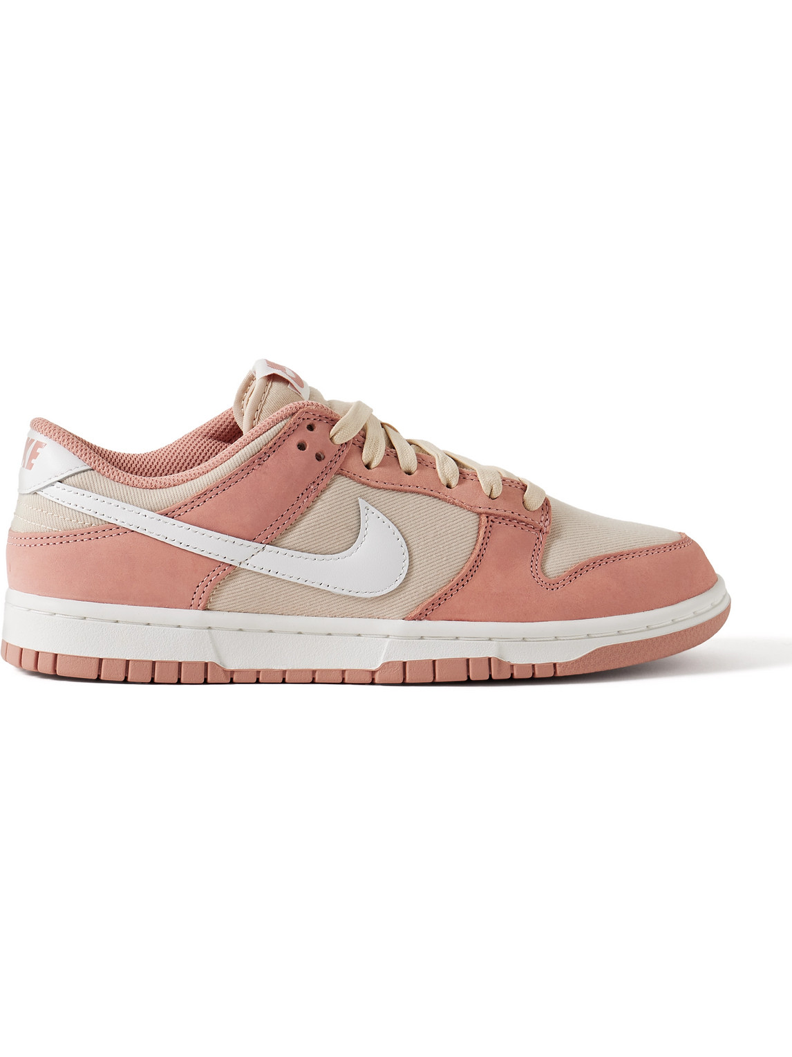 NIKE DUNK LOW RETRO PRM LEATHER-TRIMMED SUEDE AND TWILL SNEAKERS