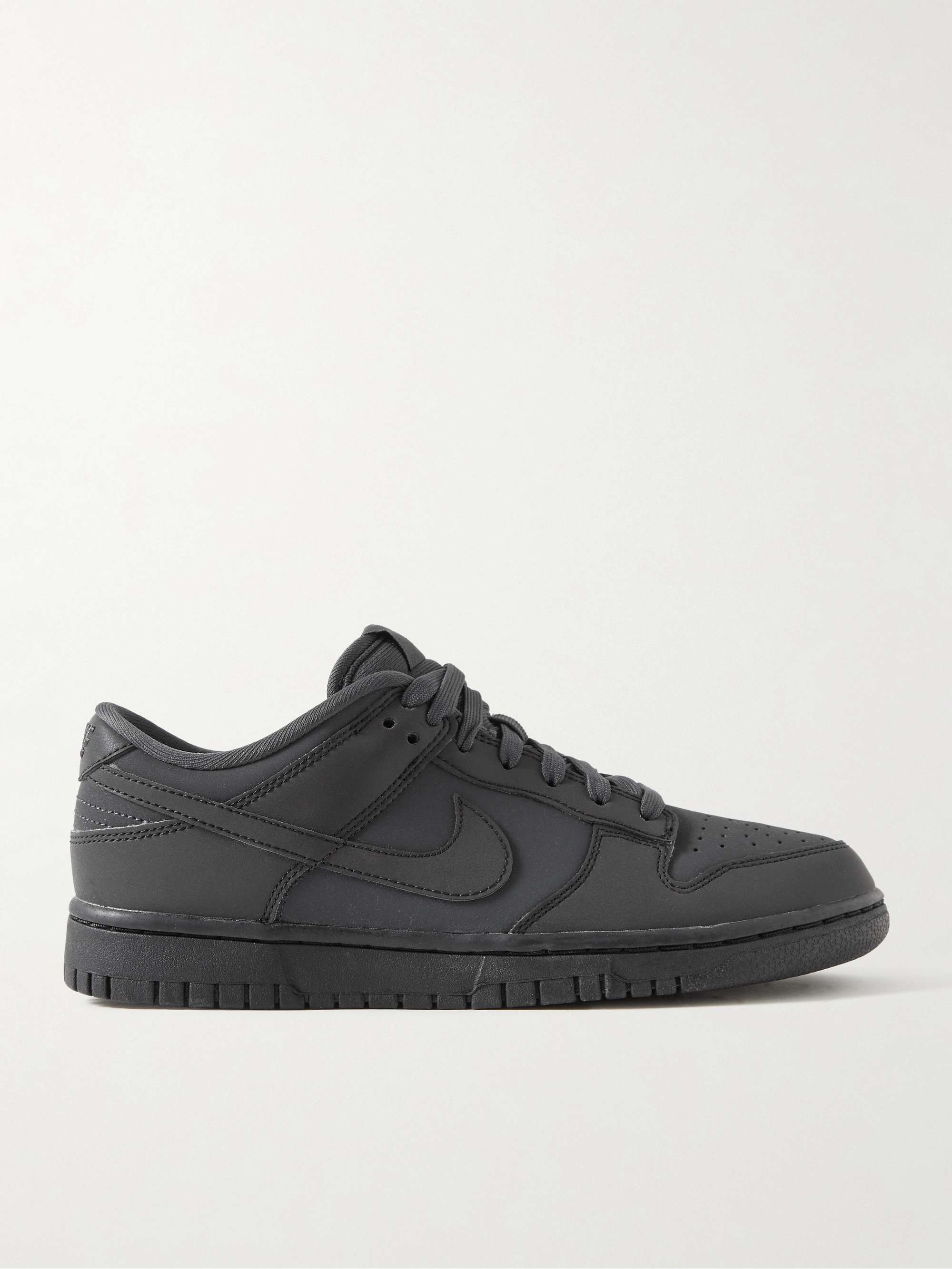 Black leather sales nike dunks