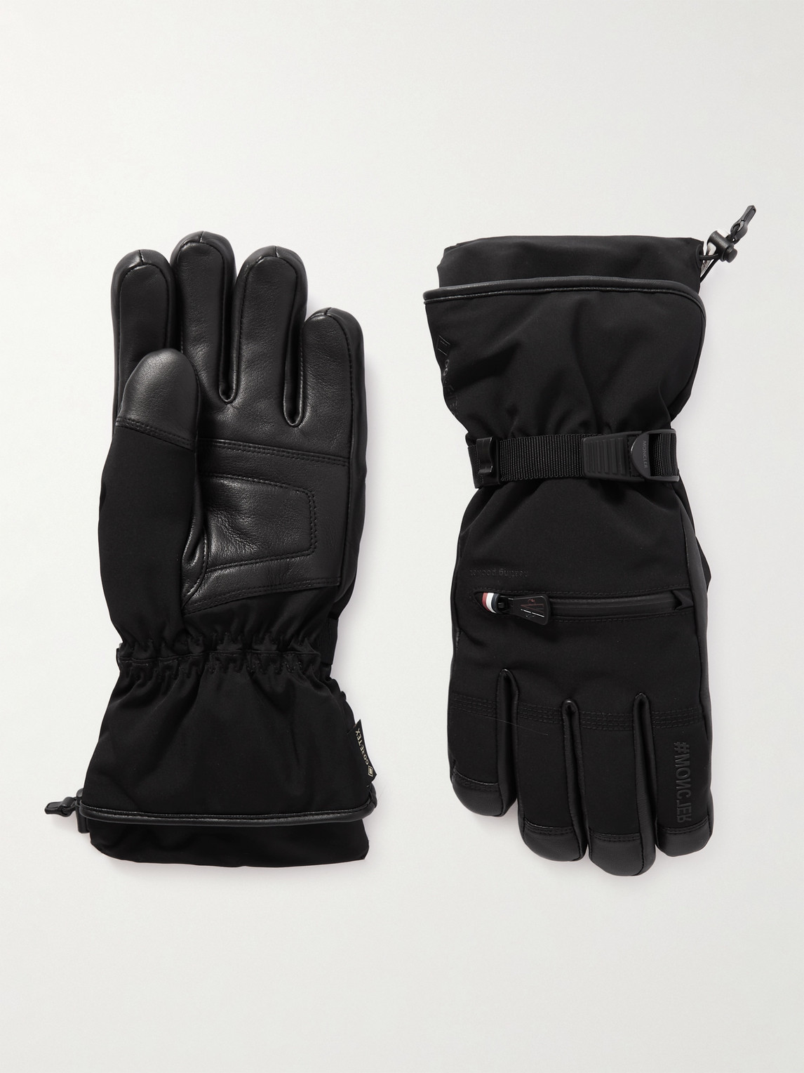 Logo-Appliquéd Leather-Trimmed Ski Gloves