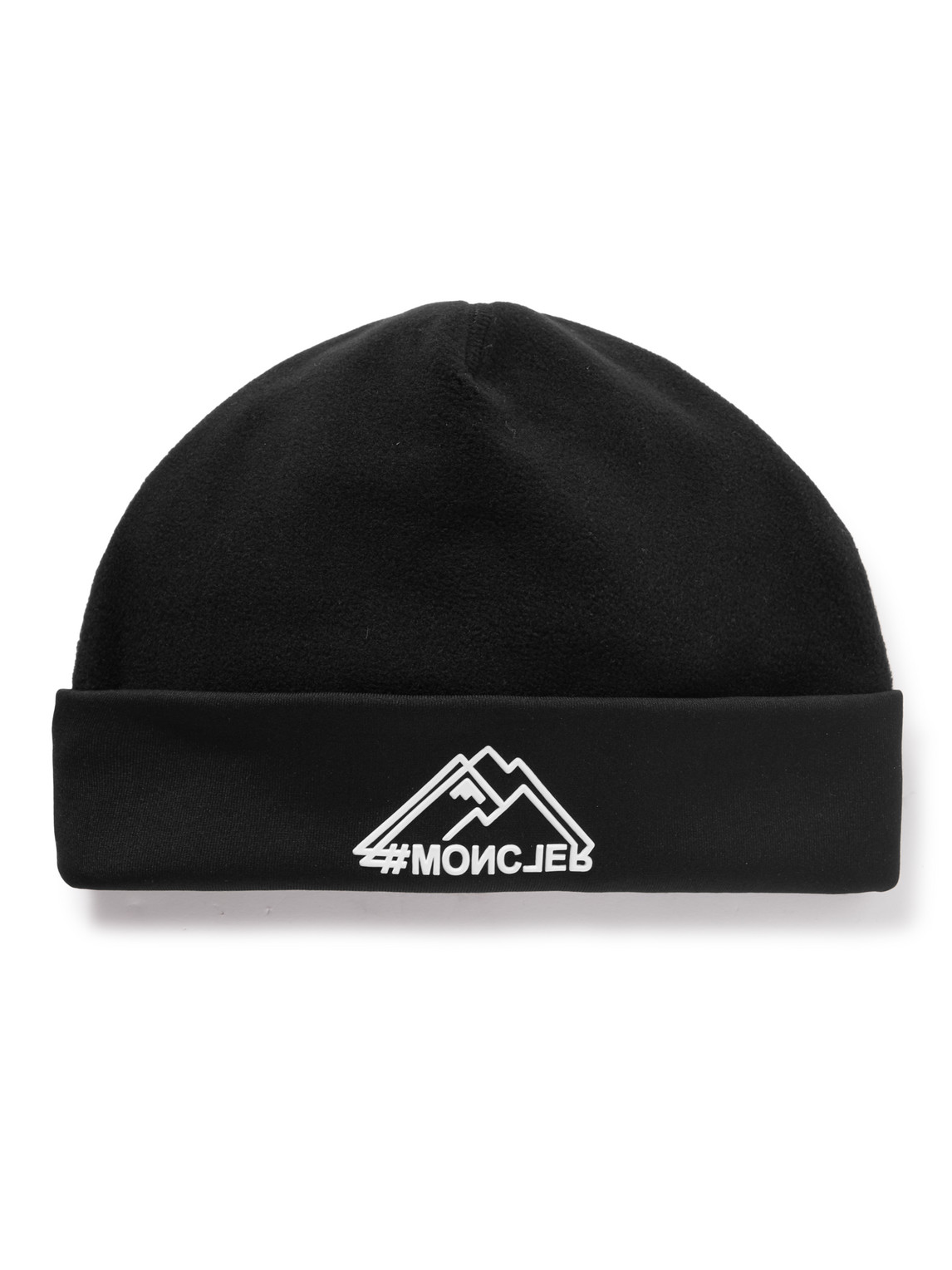 Moncler Logo-appliquéd Stretch-fleece And Jersey Beanie In Black