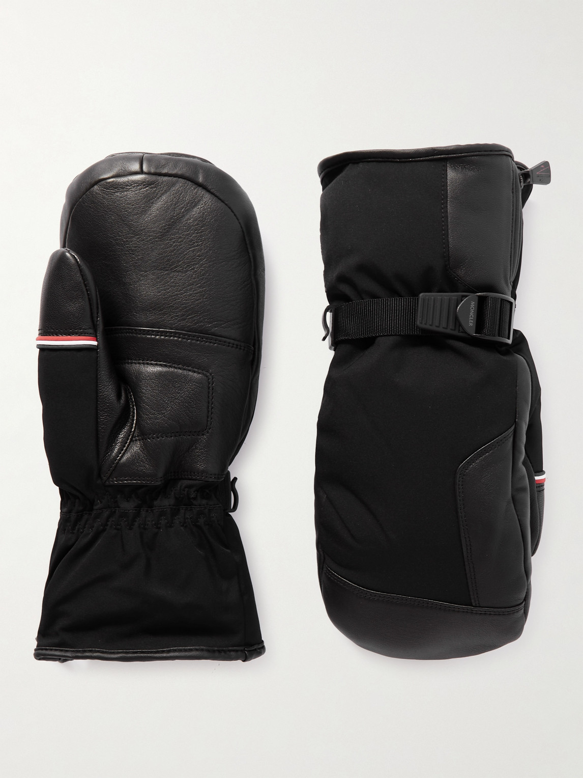 Logo-Appliquéd Leather-Trimmed Ski Mittens