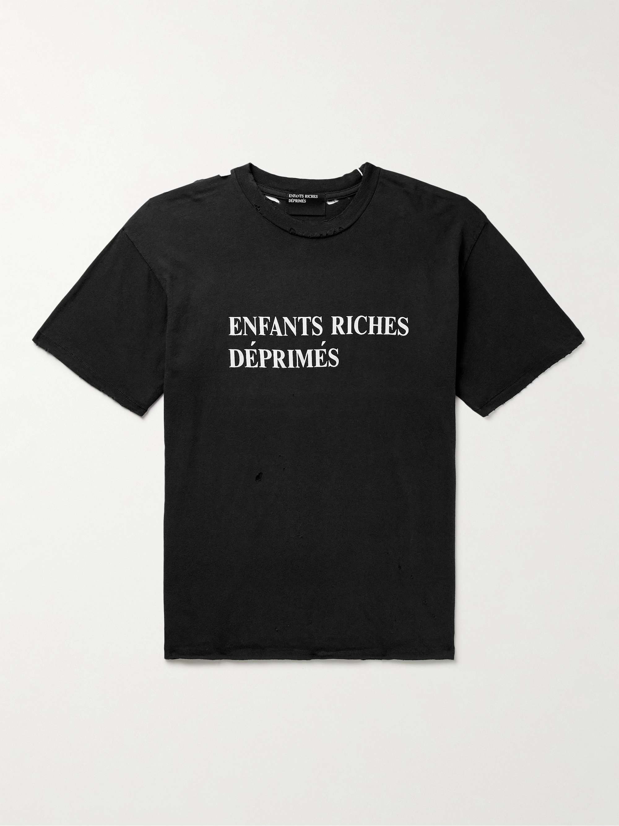 ENFANTS RICHES DÉPRIMÉS Distressed Logo-Printed Cotton-Jersey T-Shirt ...