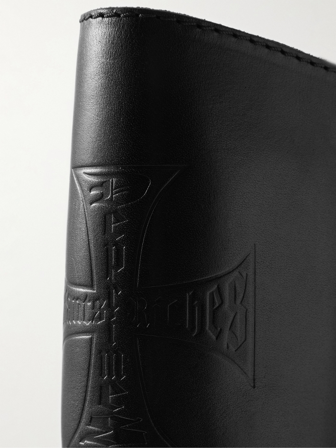 Shop Enfants Riches Deprimes Logo-debossed Platform Leather Boots In Black