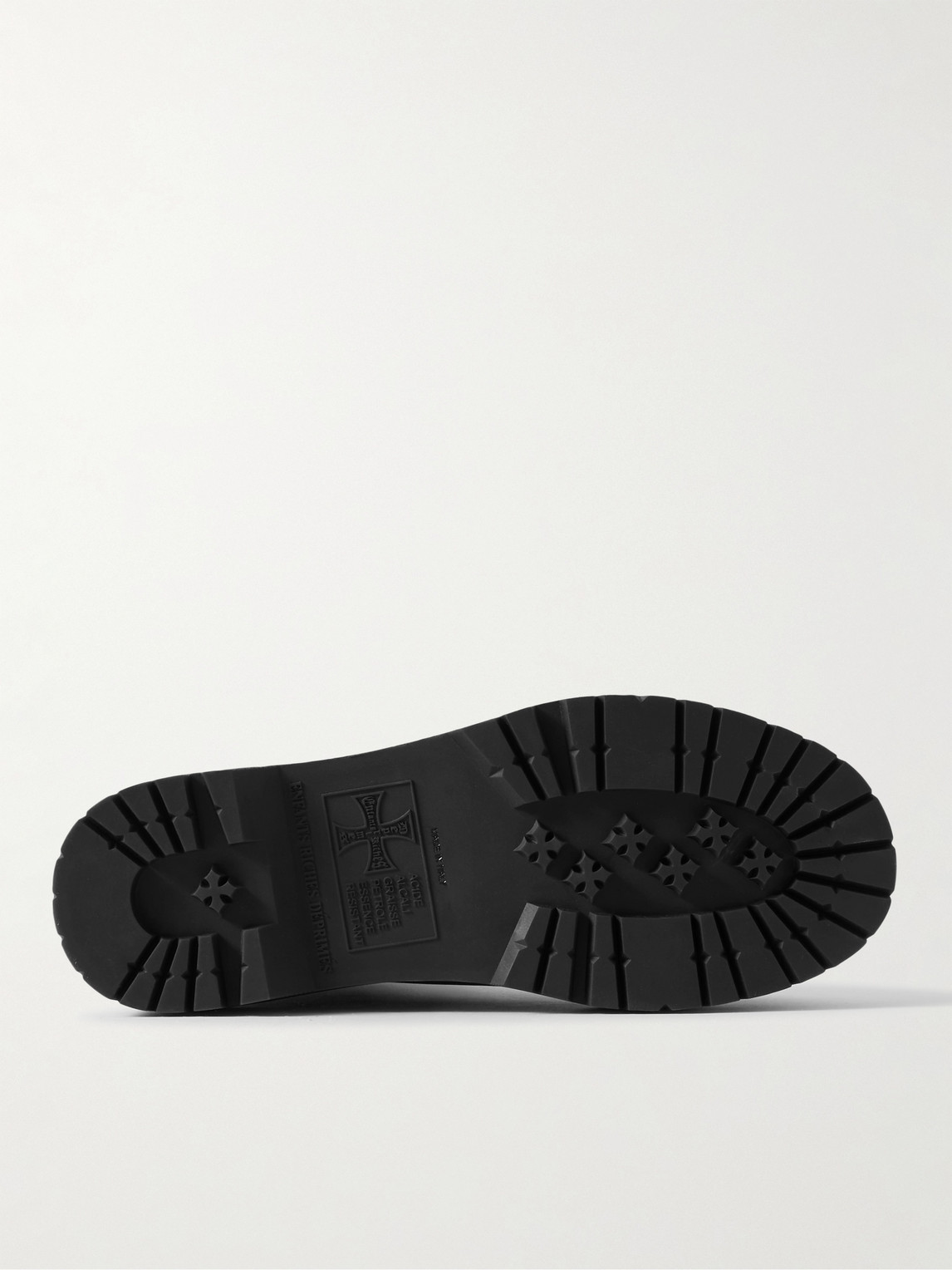 Shop Enfants Riches Deprimes Logo-debossed Platform Leather Boots In Black