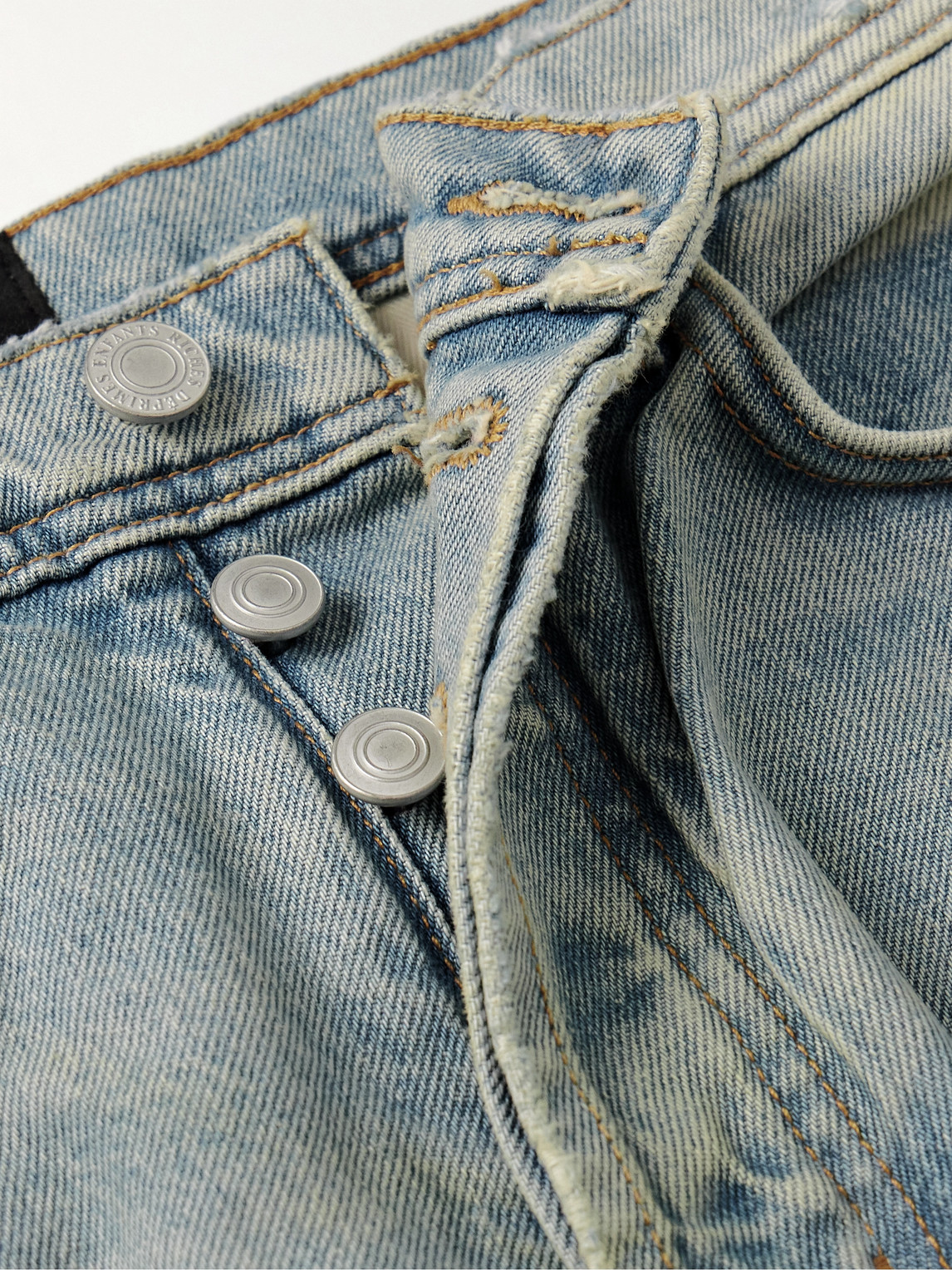 Shop Enfants Riches Deprimes Wide-leg Distressed Jeans In Blue