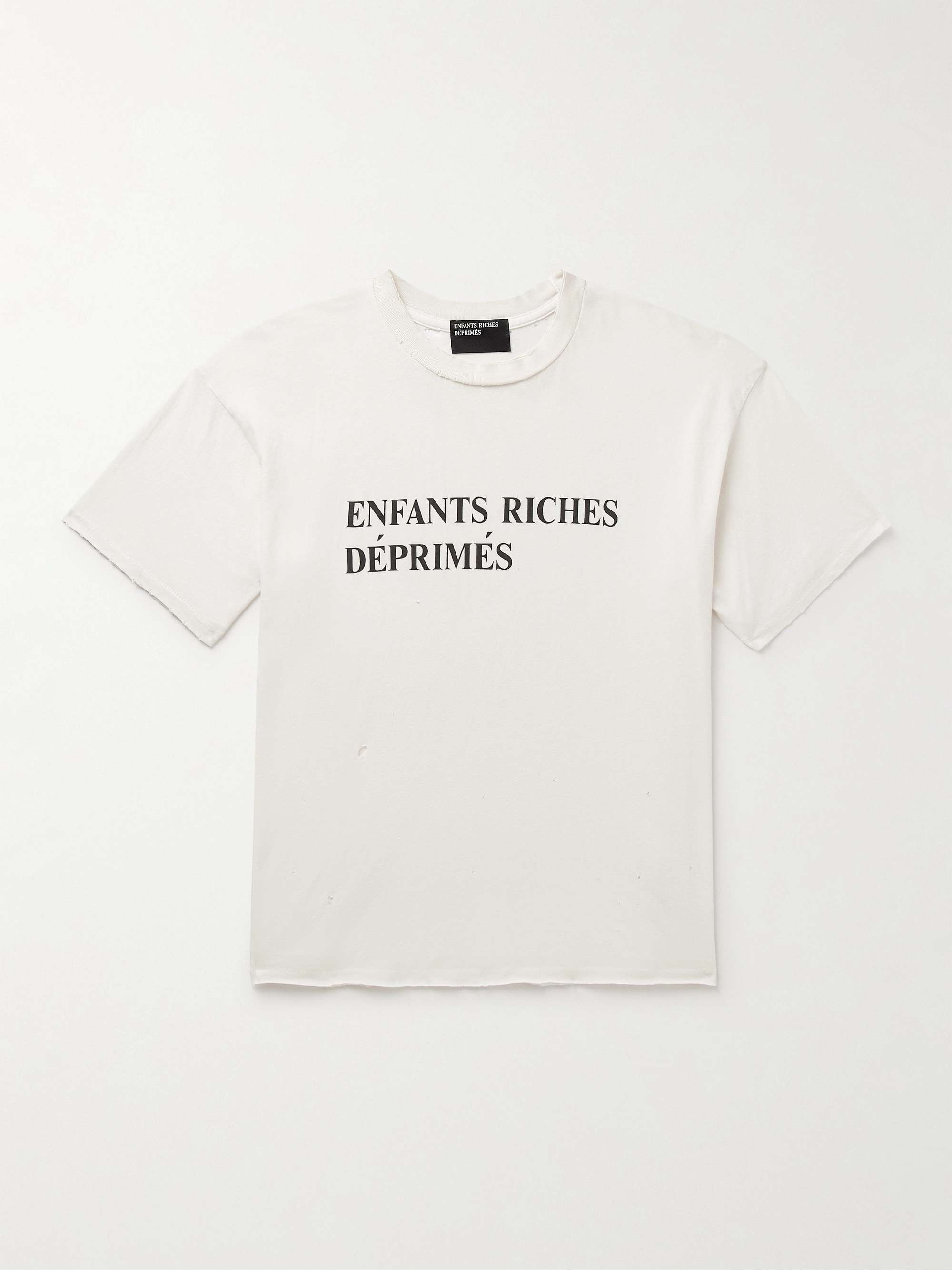 ENFANTS RICHES DÉPRIMÉS Distressed Logo-Printed Cotton-Jersey T-Shirt ...
