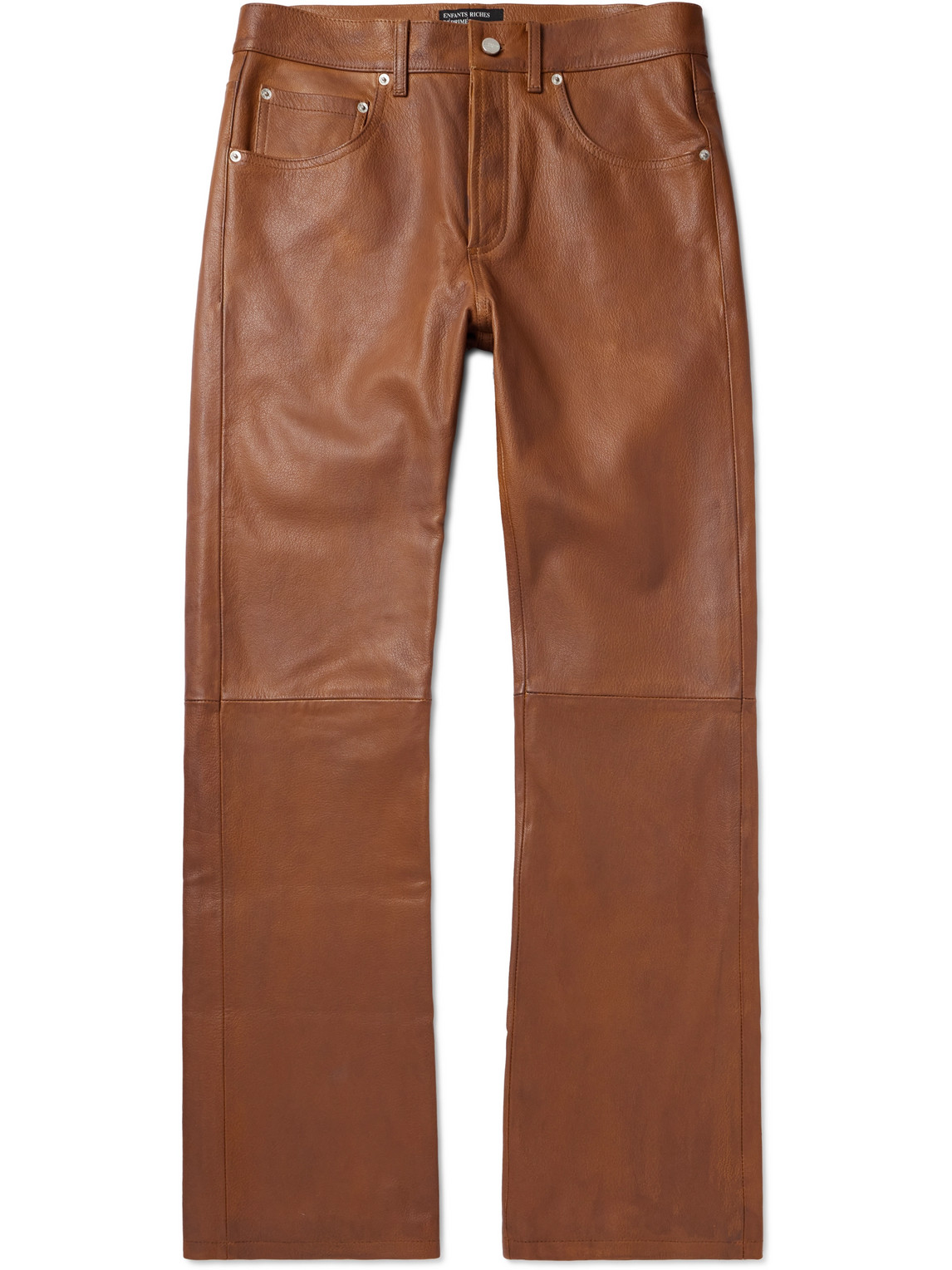 Enfants Riches Deprimes Straight-leg Panelled Leather Trousers In Brown