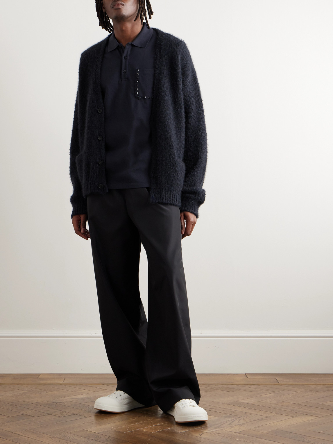 Rockstud Embellished Cotton-Piqué Polo Shirt — 2